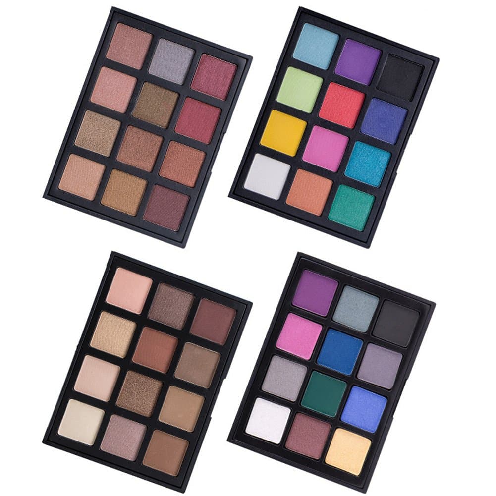 MLM 12 Colors Eyeshadow Palette Matte Shimmer Palette Bold and Bright Collection Rainbow Colors Eye Shadow 3.4unce (color random)