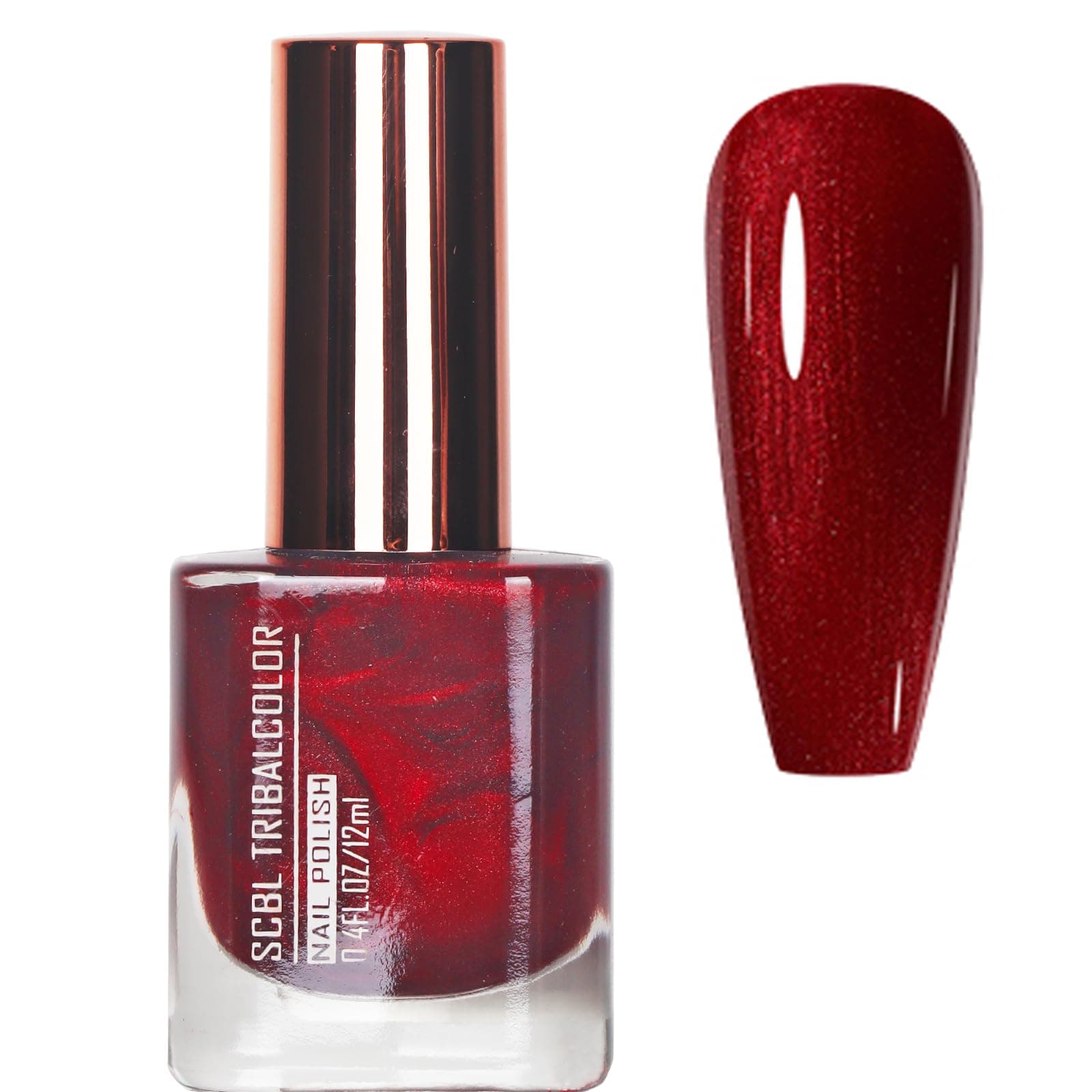 Red Pearl Nail Polish - Mermaid Shimmer - Pearlescent Shell Glitter - Quick Dry, Long-Lasting, Breathable - No Soak Off