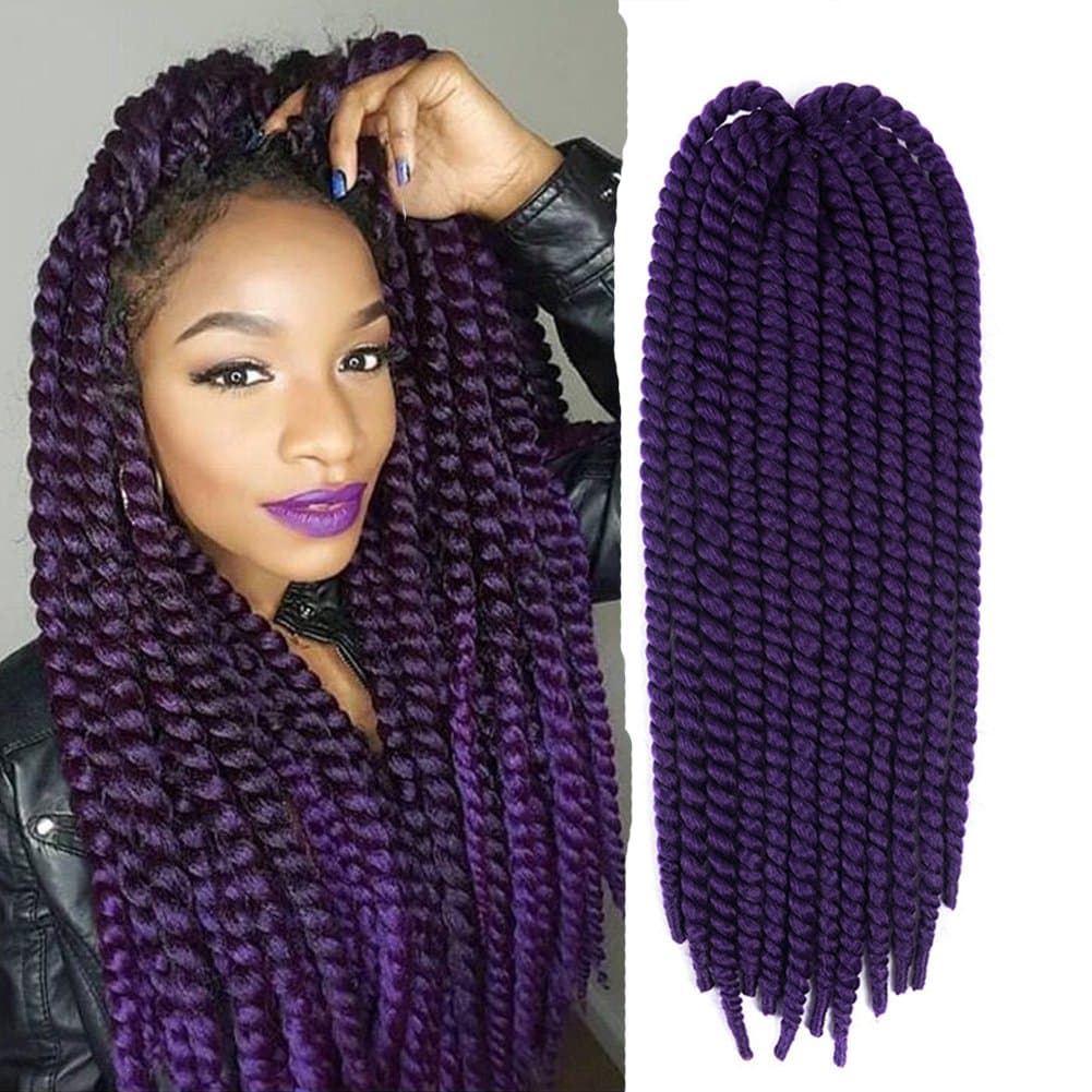 Synthetic Hair Crochet Braids Havana Twist Hair Extension Braiding Hair 1 Pack Purple