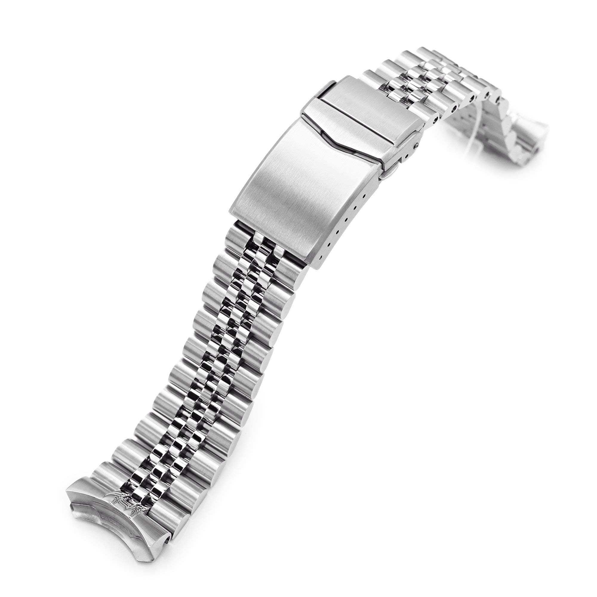 22mm Super-JUB Watch Band compatible with Seiko 5 Sports SRPD51 SRPD55 SBSA003, V-Clasp, Brushed
