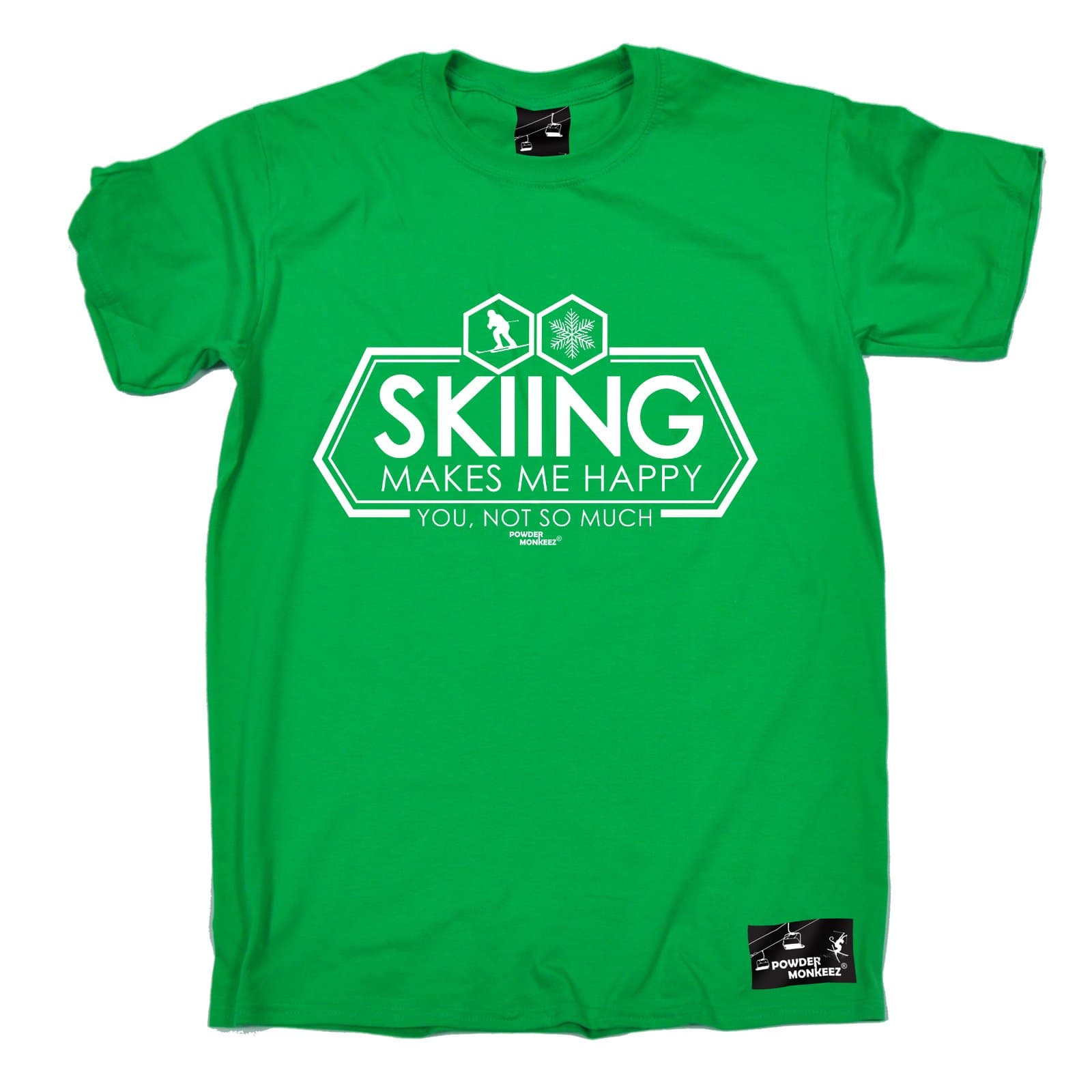 Skiing Snowboarding Winter Sports Mens - Pm Makes Me Happy Apres T-Shirt Funny Novelty Men's