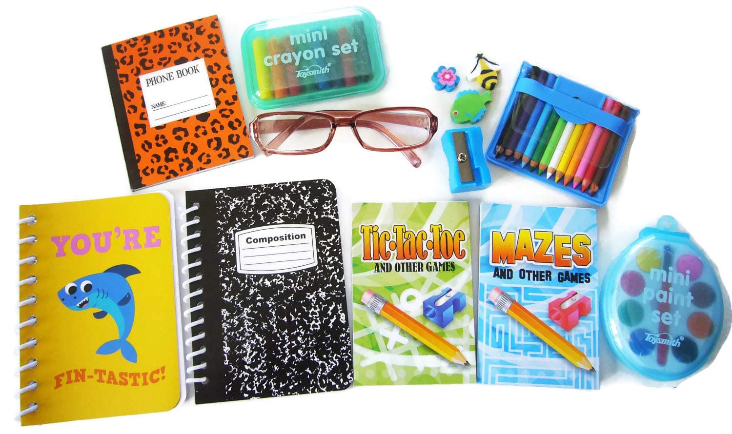 13 Piece School Supply Set Works for 18" Dolls W/ Brown Eye Glasses American Girl Logan Boy