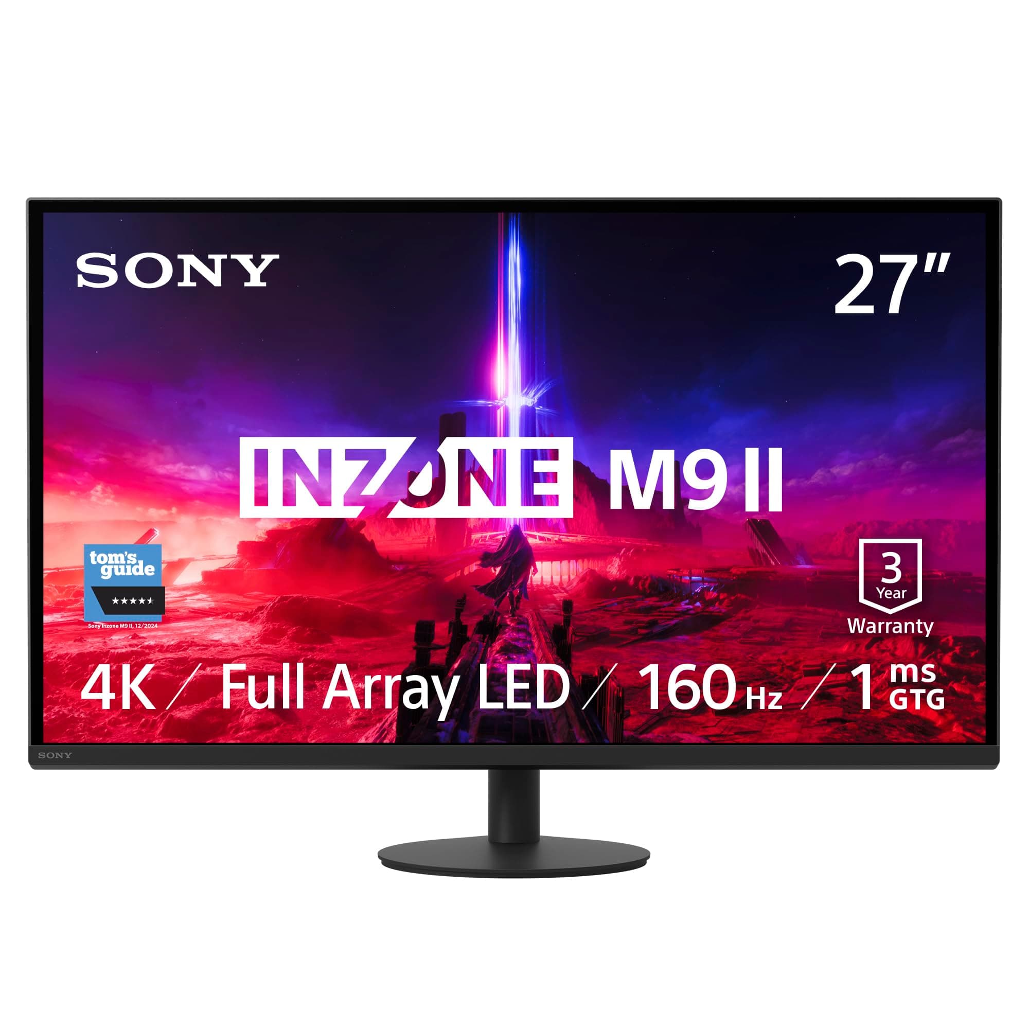 INZONE M9II 27" 4K Ultra HD PC Gaming Monitor: 2160p Resolution - 160Hz Refresh Rate - 1ms GTG - DCI-P3 95% Spectrum - Full Array LED - G-Sync - Adaptive Sync - VRR, Black