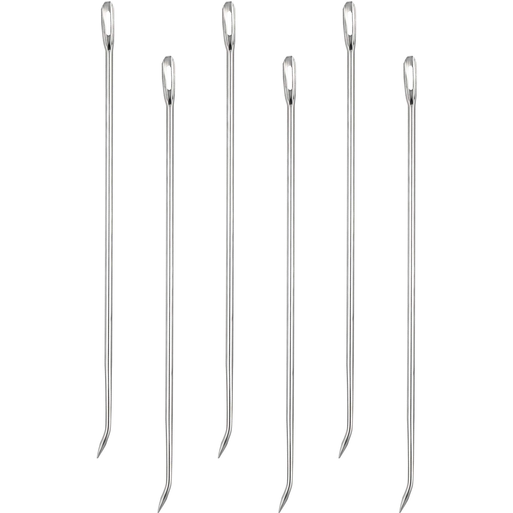 WILLBOND 6-Piece Stainless Steel Curved Poultry Trussing Needles for Securing Stuffed Turkey, Chicken, Roasts and Rolled Meats