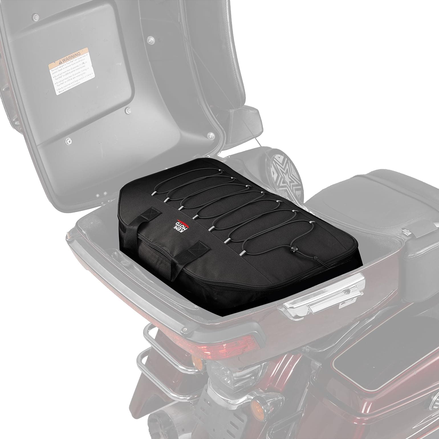 KEMIMOTO Rear Trunk Organizer Travel Soft Liner Luggage Bag 28L Compatible with Touring CVO Trike 1993-2025 Models for Street Glide Road Glide Road King (Standard Storage)