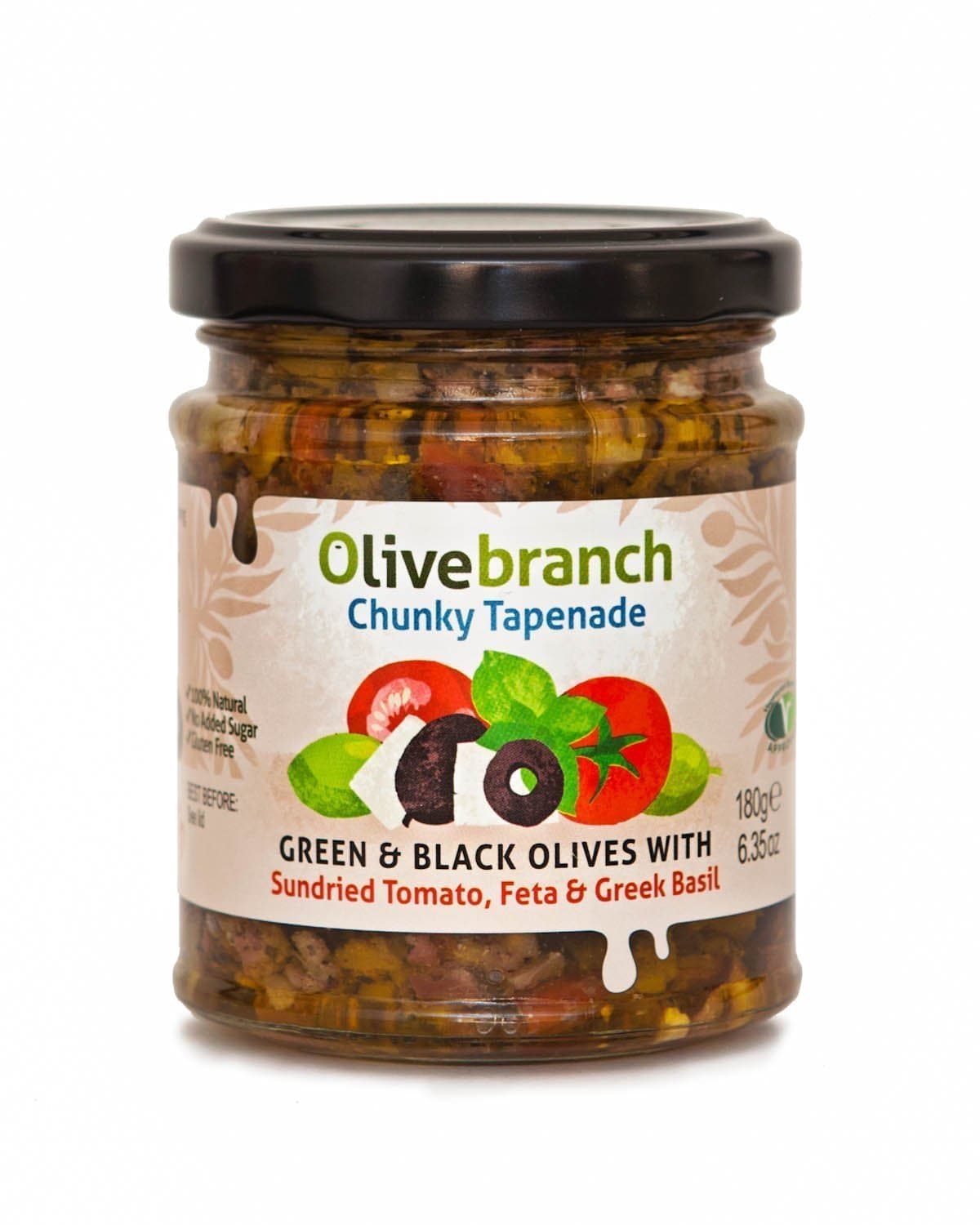 Olive Branch Green and Black Olive Tapenade with Sundried Tomato Feta and Greek Basil (180g)