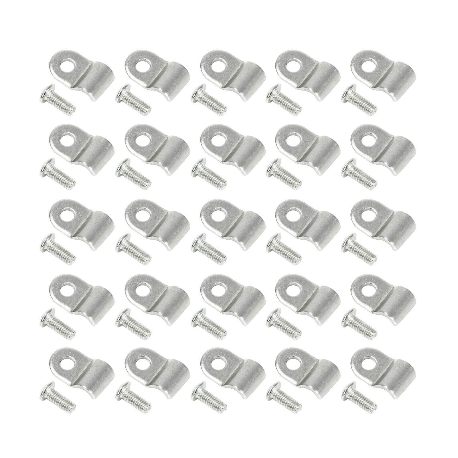 SUPERFASTRACING 50pcs 3/16" Stainless Steel Brake Line Clamp & Screw Street Rod Truck Dune Buggy
