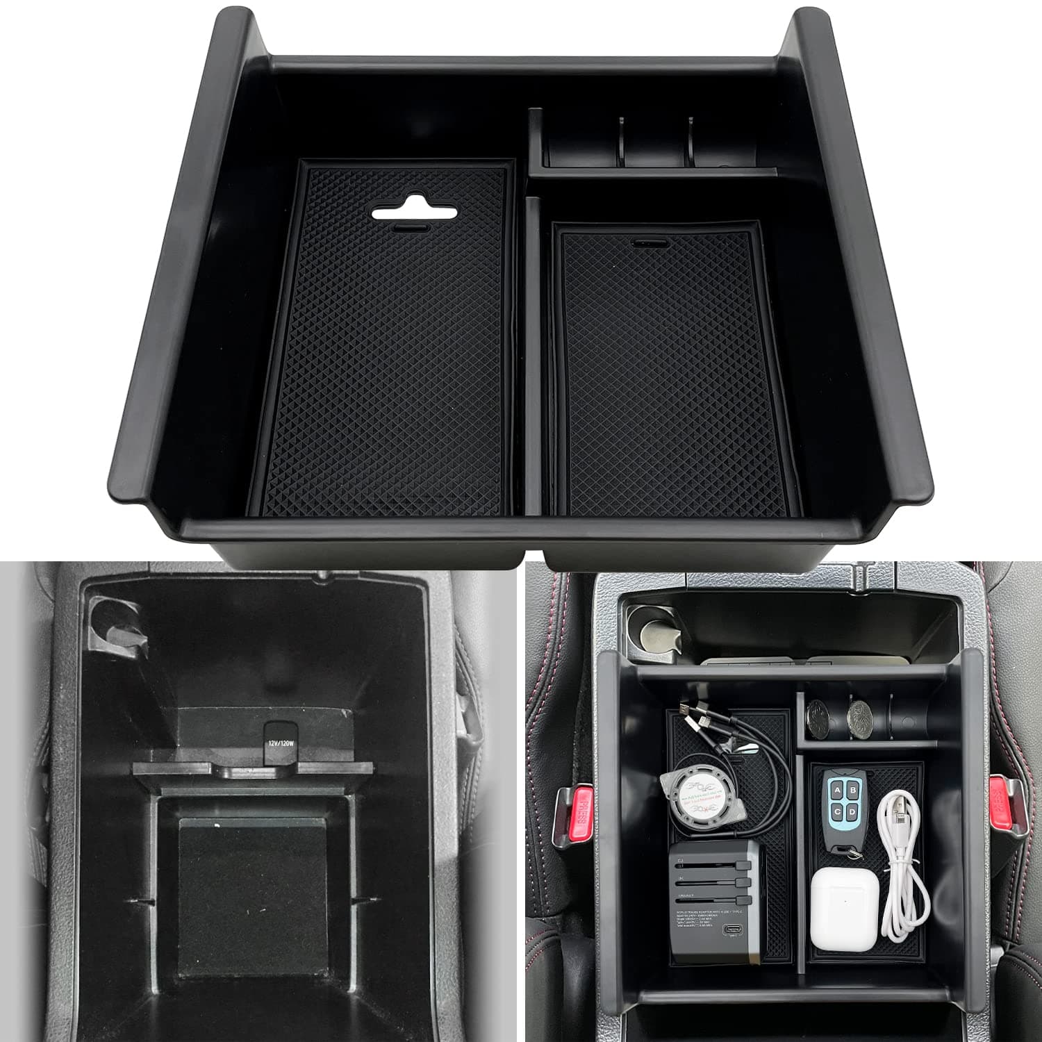 JOJOMARKCompatible with Toyota 4Runner Accessories Center Console Tray Organizer Armrest Box Storage Fit for 4Runner 2010-2019 2020 2021 2022 2023 2024 (Console Organizer)