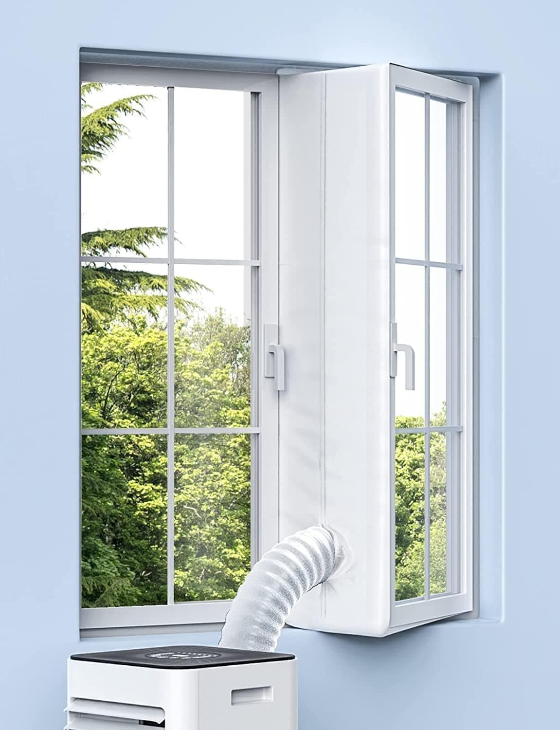Upgrade Portable AC Window Seal - Casement Window Air Conditioner Seal works with Mobile Air-Conditioning - Keep Hot Air Out - Keep House Cool, Easy to Install and Detachable-118"(300CM)