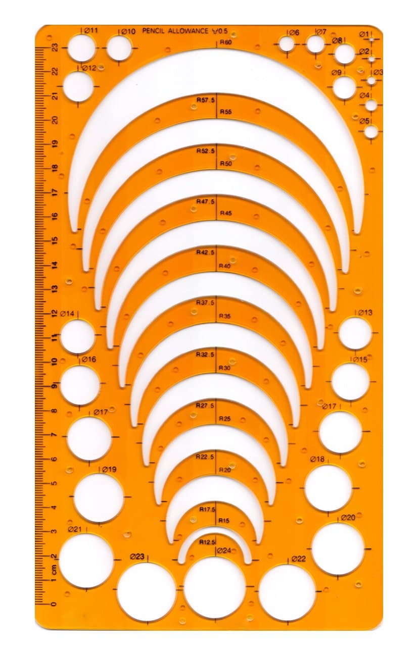 Circle Radius Master Template, Circle Radius Arc Template Stencil, Flexible Plastic