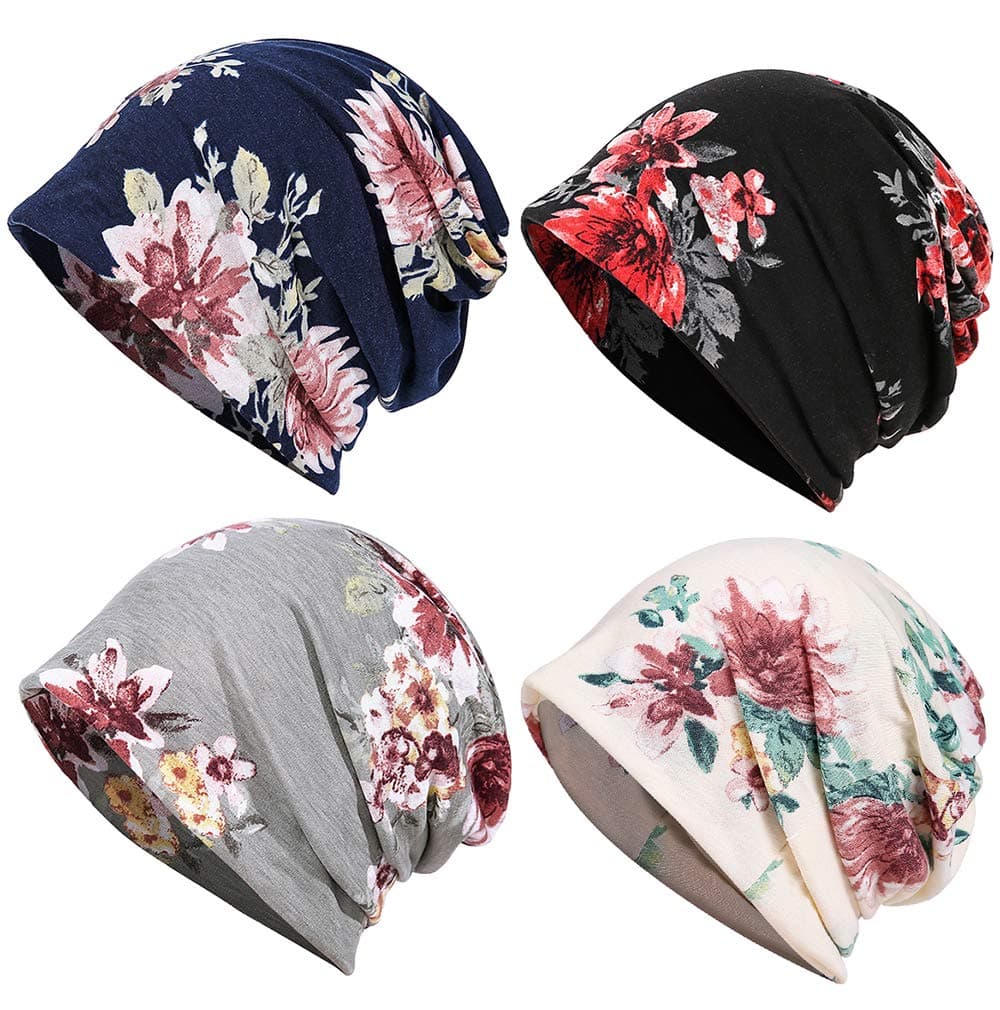 JarseHera Womens Slouchy Beanie Cotton Chemo Caps Cancer Headwear Hats Turban