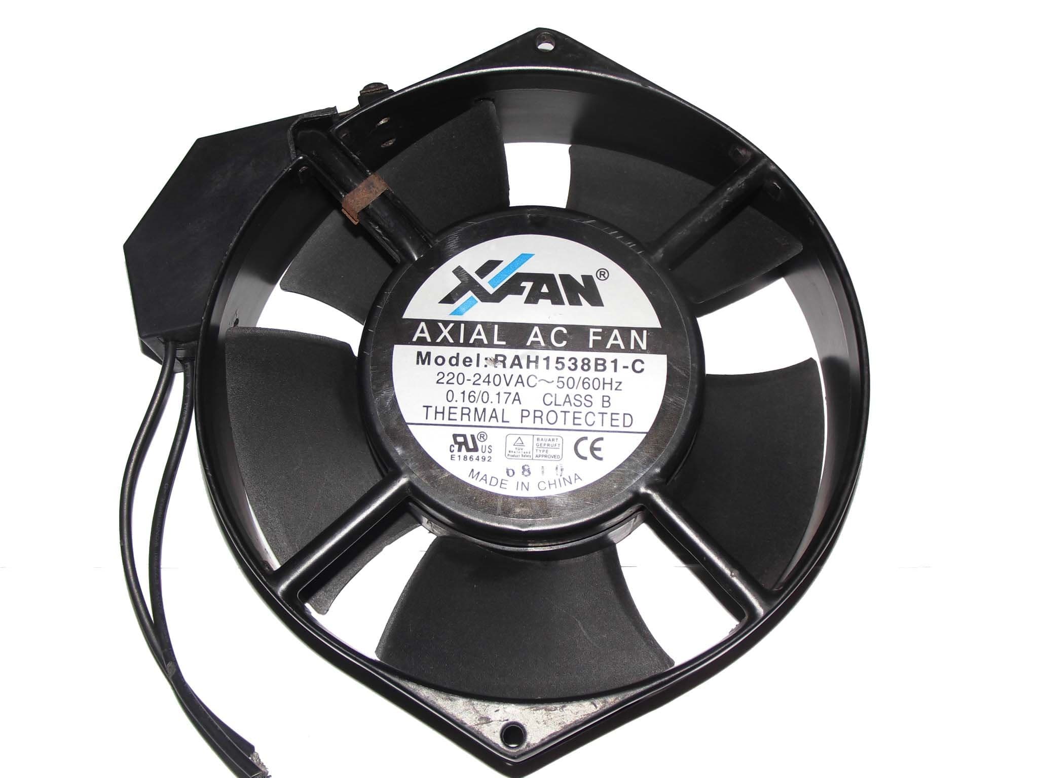 XFan 1538 RAH1538B1-C 220-240V 50/60Hz 0.16/0.17A 2Wire Class B,axial AC Fan