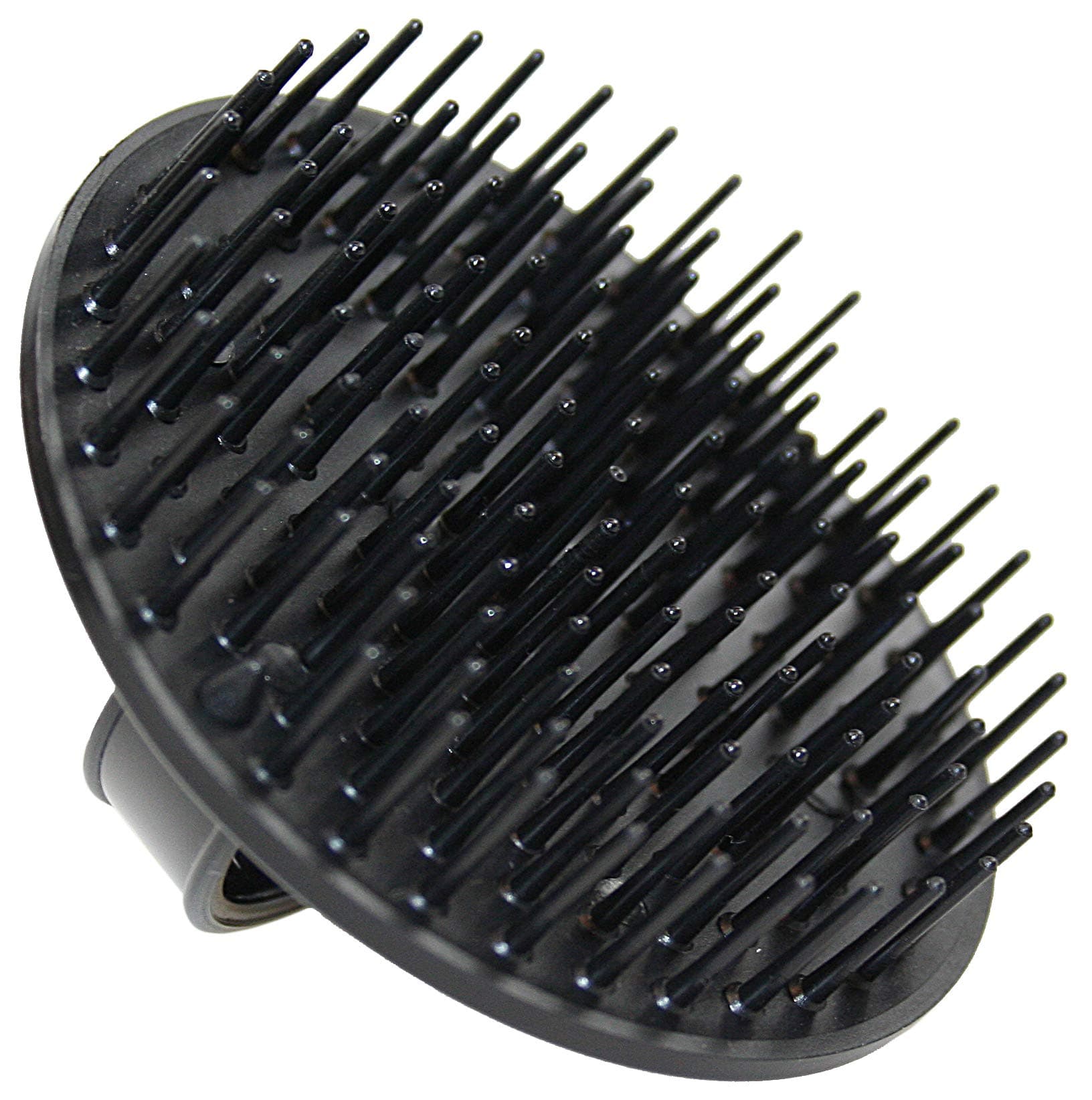 D6 Shampoo Brush Black – 4-in-1 Scalp Massager, Detangler & Curl Definer with Flexible Pins for Deep Clean, Even Product Distribution & Gentle Exfoliation – For Wet & Dry Use, All Hair Types
