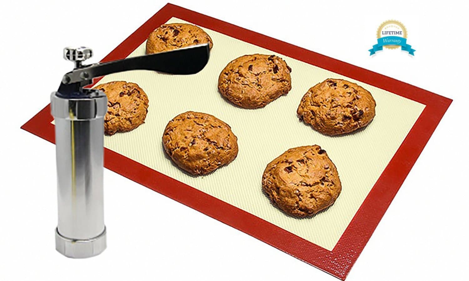 Cookie Press by Kichon - 26 piece kit with Bonus Silicone Baking Mat