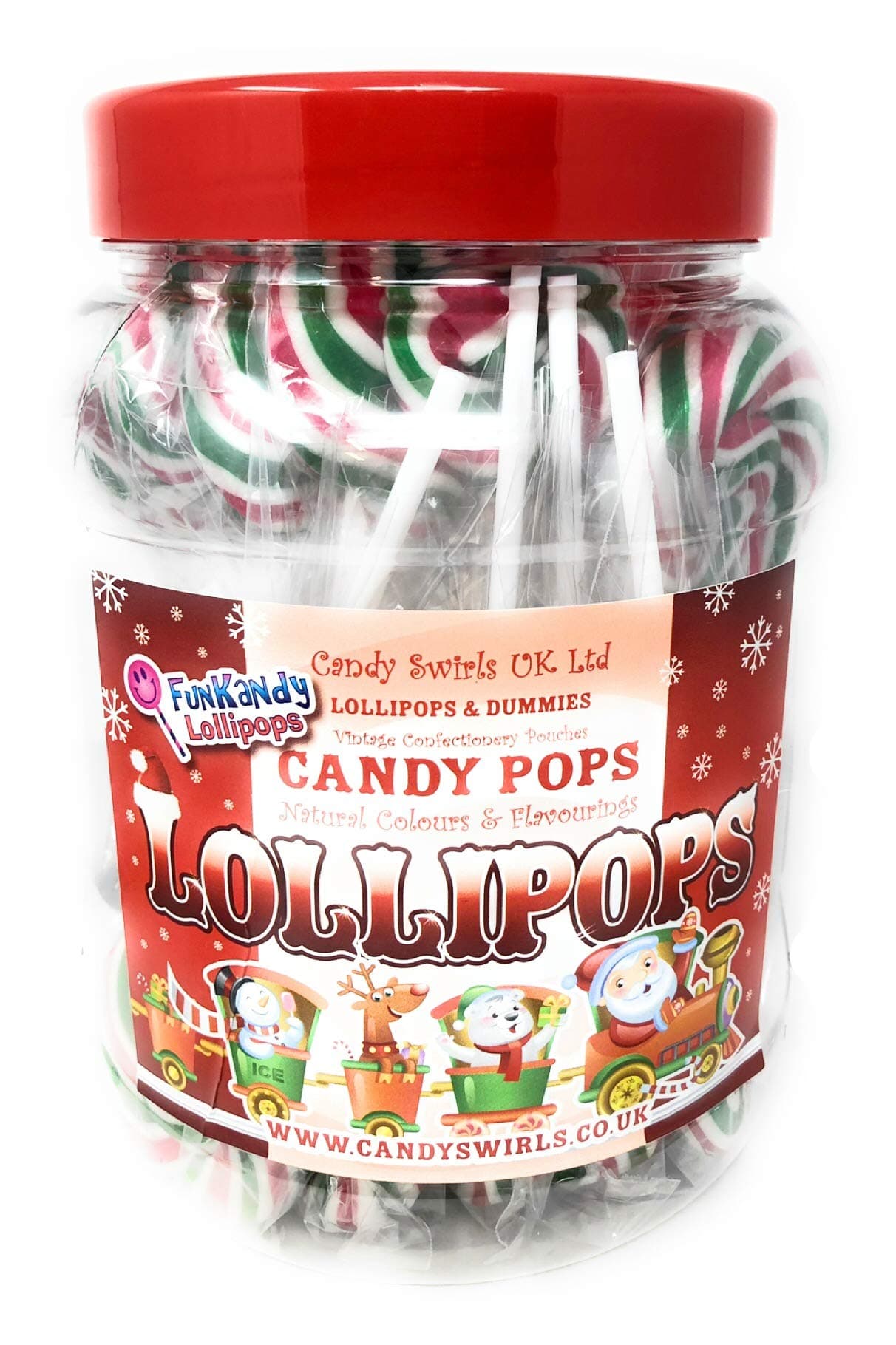 Code 0939 Fun Kandy's Christmas Swirl LollipopsJar Pack of 25-940g