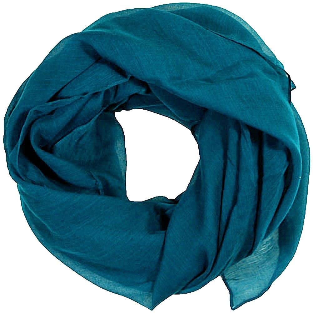 Women Scarves Plain Lightweight All Seasons Shawl (Dark Teal)