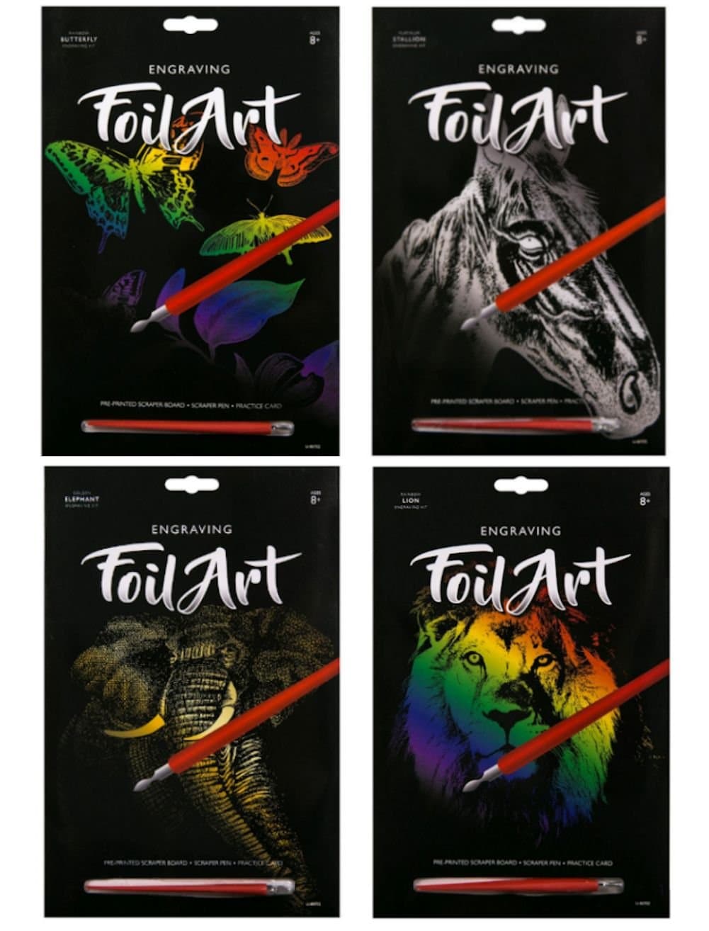 CRAFTY KIDZ Engraving foil art kit in 4 diferent designs