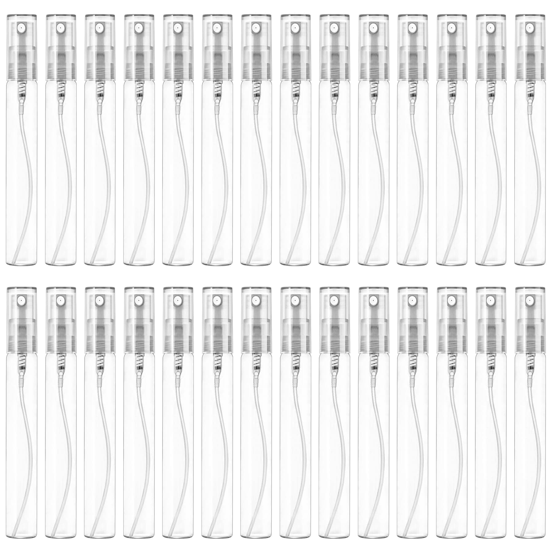 40Pcs Portable Refillable Glass Makeup Clear Empty Sprayer Bottles Cosmetic Atomizers Spray Bottle Container (10ml)