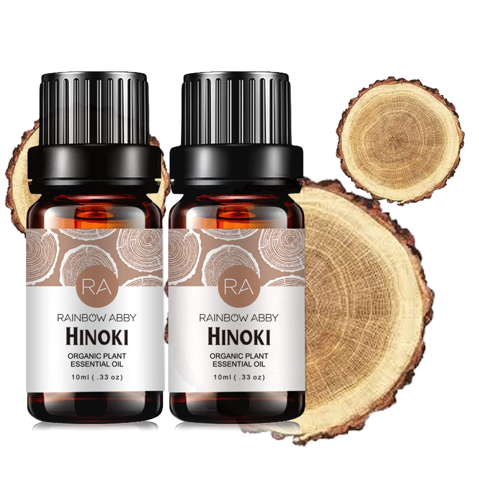 2-Pack Hinoki Essential Oil 100% Pure Oganic Plant Natrual Hinoki Oil for Diffuser Aroma Massage Skin Care - 2X10ML