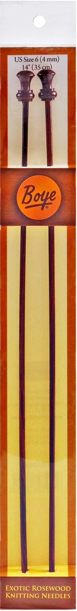 Boye 14-Inch Rosewood Knitting Needles, Size 6