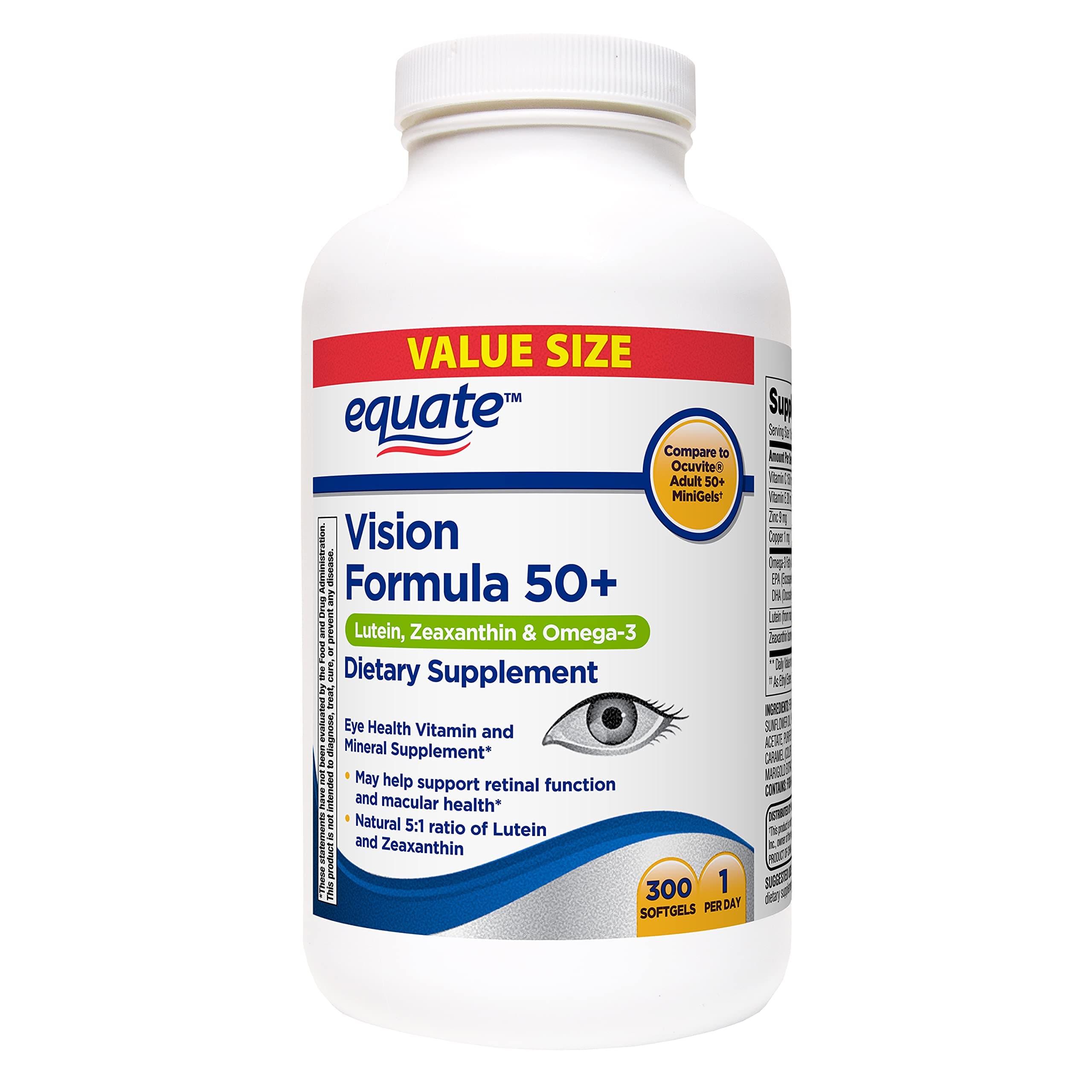 Vision Formula 50+ Lutein, Zeaxanthin & Omega-3, 300 Softgels