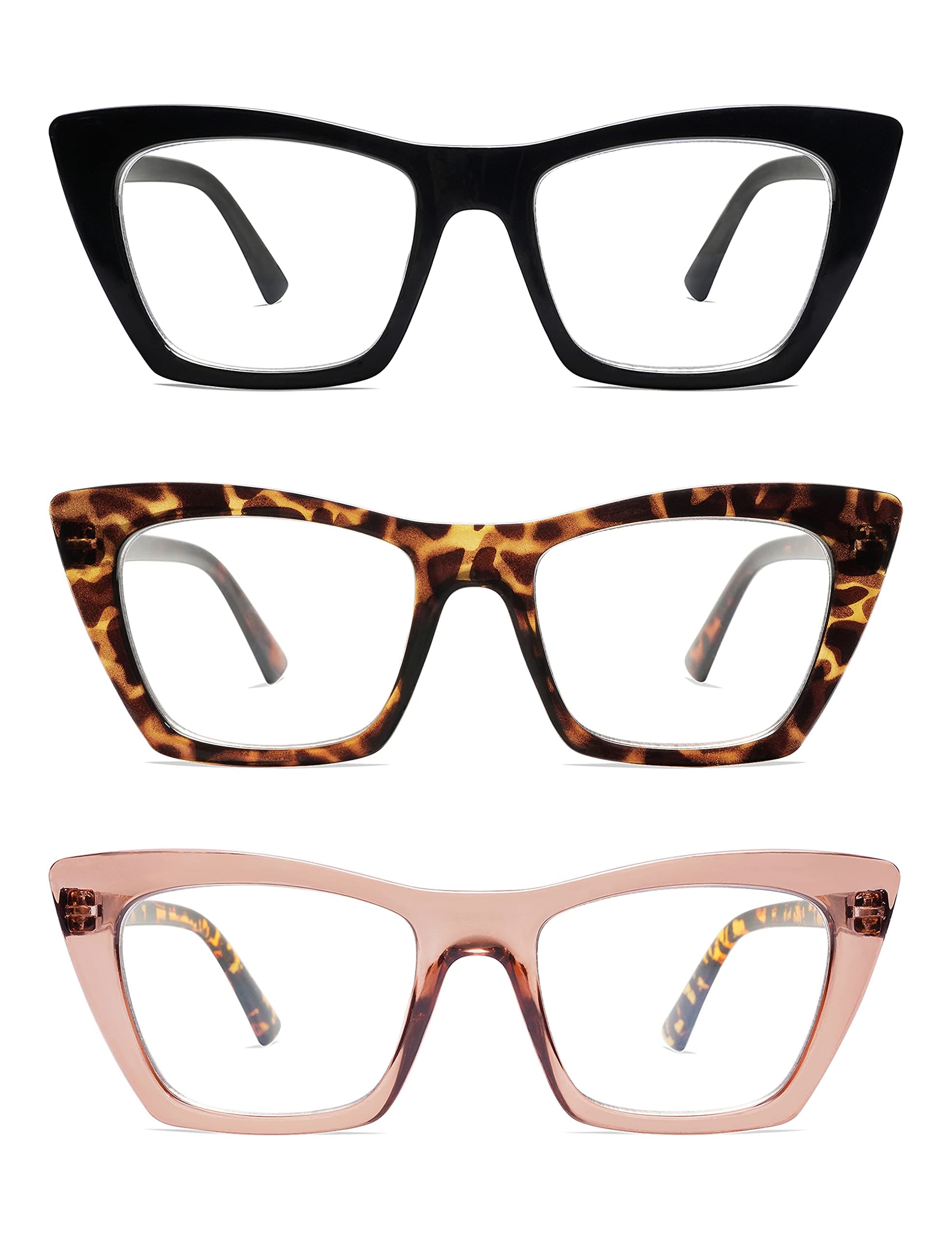 Oversized Reading Glasses for Women,Trendy Cat eye Blue Light Computer Reader AM6028