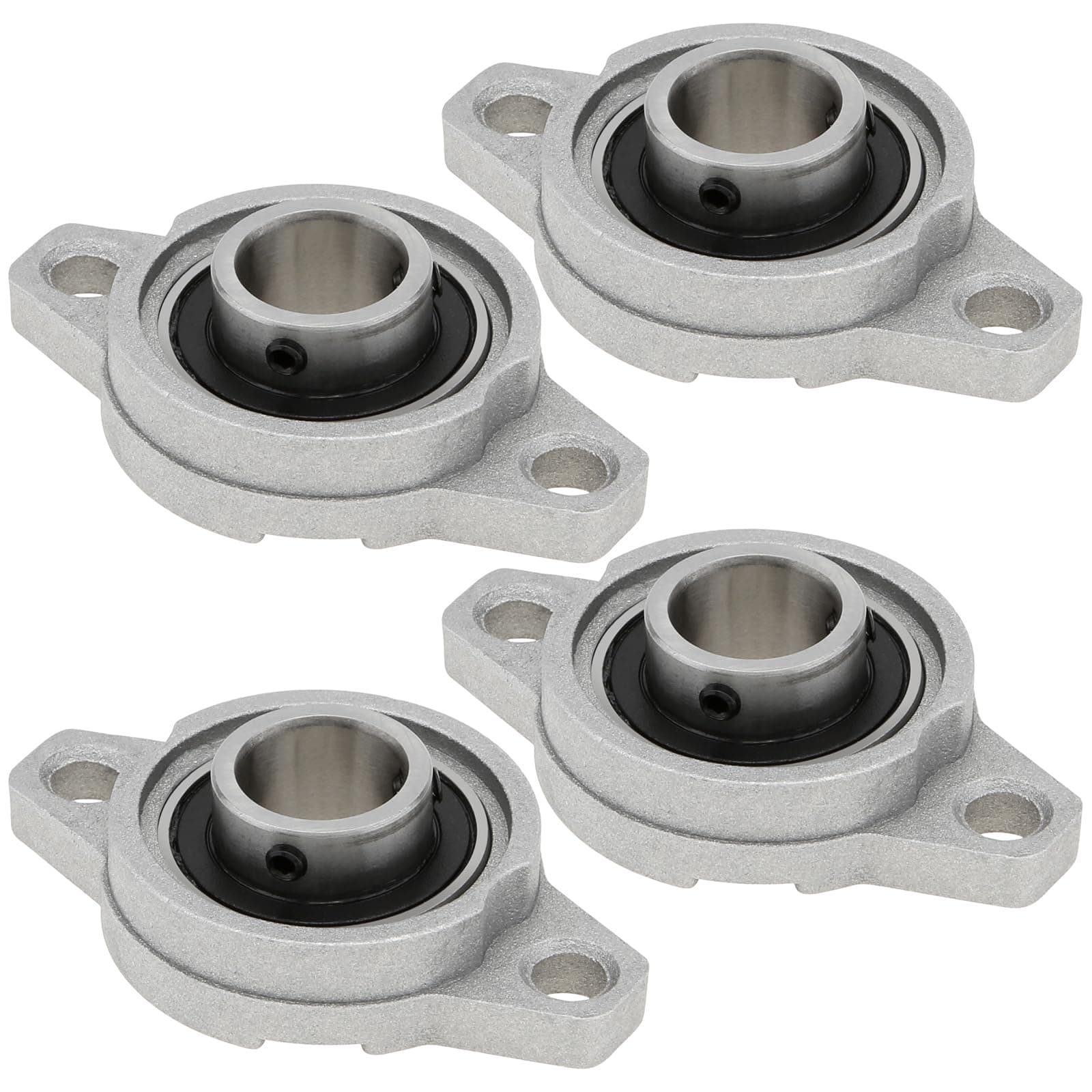 DiGiYes4Pcs KFL002 15mm Inner Bore Mounted Flange Mounted Pillow Block Bearings for Diameter 15mm Linear Shaft Rod T8 Lead Screw