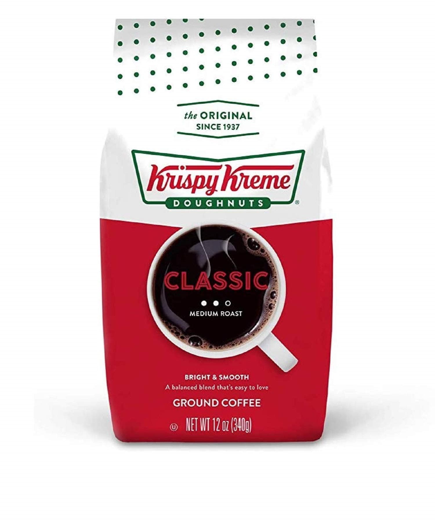 Krispy Kreme Doughnuts Smooth Coffee Ground 12 oz