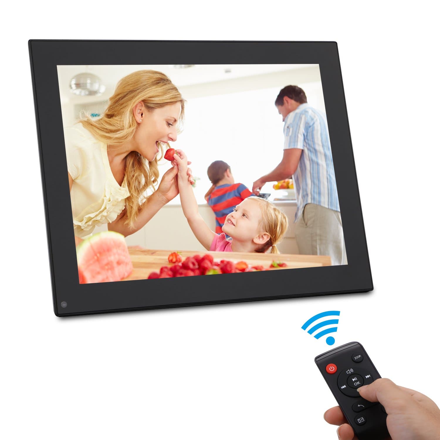 BSIMB 10 Inch Digital Photo Frame Digital Picture Frame with 1024x768(4:3) Resolution LED Display, Music Video Schedule Alarm Supported,with USB/SD Card and Remote Control(M01 Black)