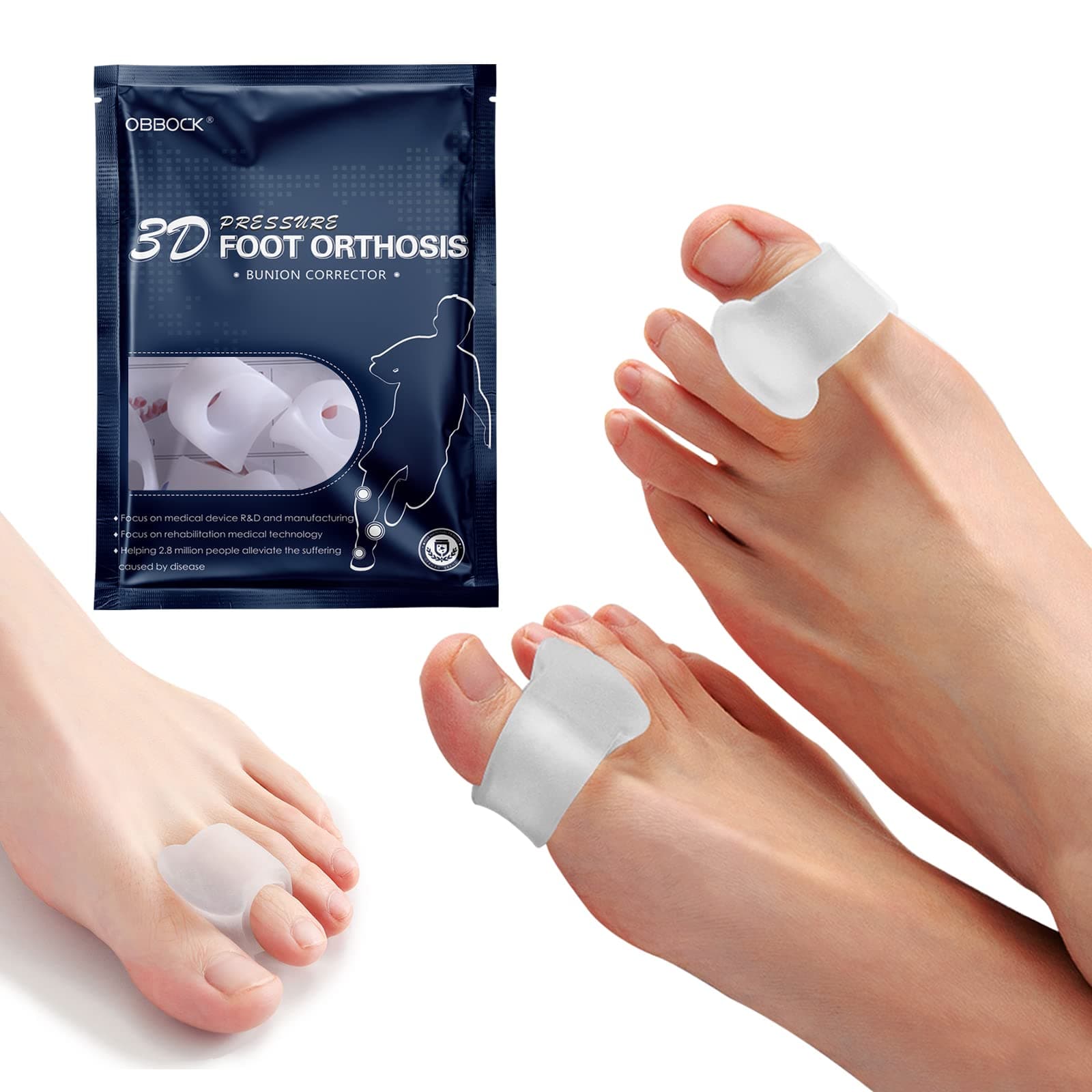 Toe Separator,Bunion Corrector for Women, Toe spacers for feet Gel Toe Cushions for Preventing Rubbing & Relieve Pressure, Toe Protectors (4) (1)