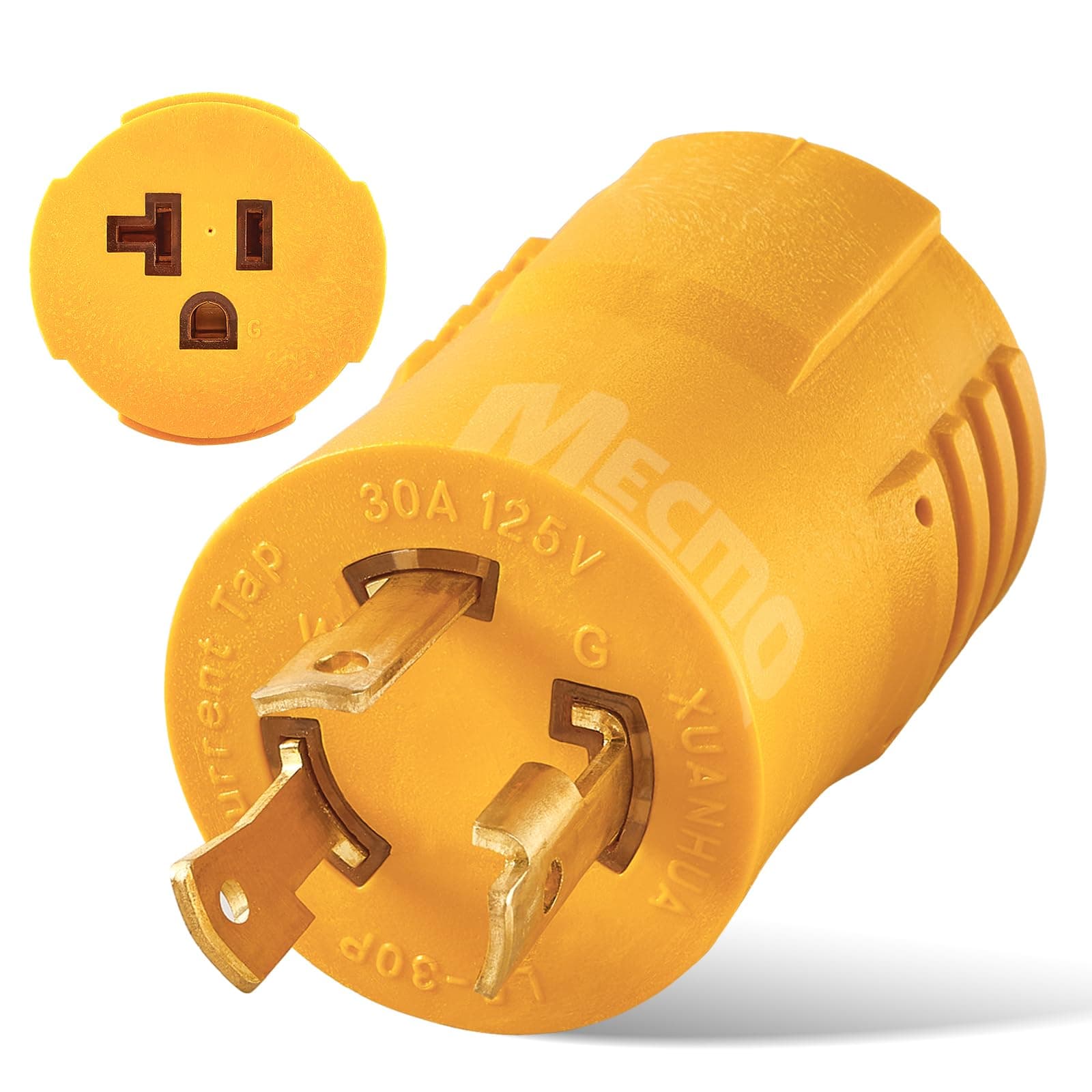 MECMO Shore Power NEMA L5-30P to 5-15/20R RV Generator Adapter, Marine 30 Amp to 110 15 Amp Household Regular Connector, 30A 125V 3 Prong Twist Lock Locking Male L5-30 to 5-15R 5-20R Female Cord