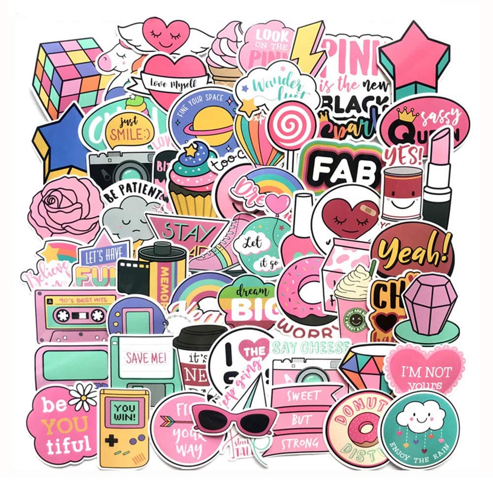 Cute Girl Stickers Laptop Cartoon Water Bottle Skateboard Motorcycle Phone Bicycle Luggage Guitar Bike Sticker Decal 60pcs