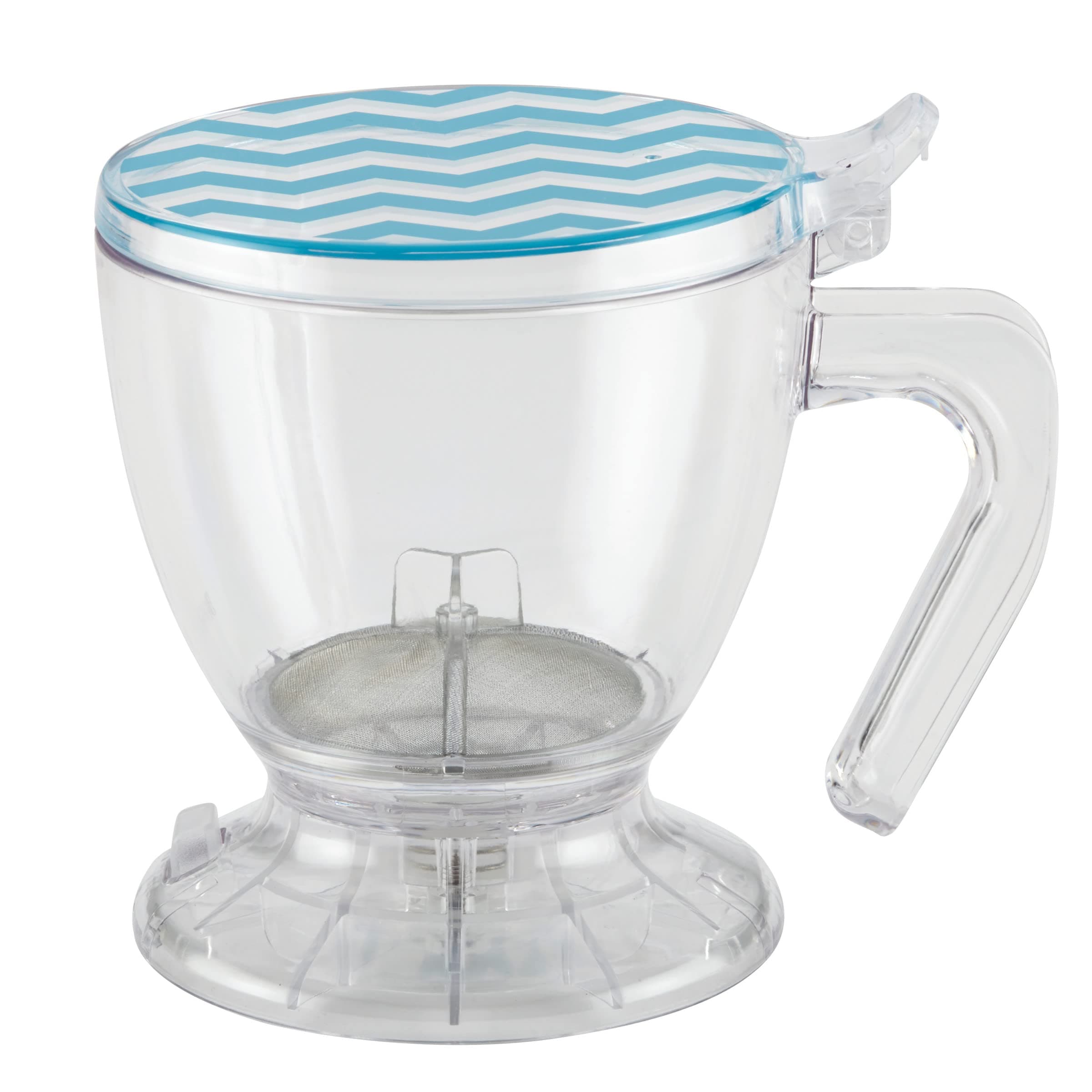 Coffee and Tea BPA-Free Plastic Smart Brewer, 19.5-Ounce, Blue Chevron,Aqua