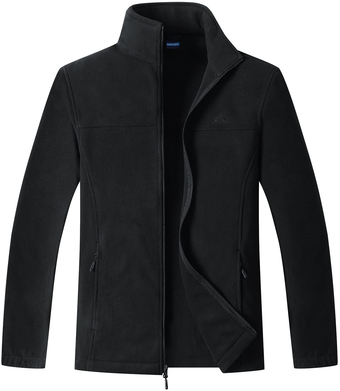 GIMECENMen's Lightweight Full Zip Soft Polar Fleece Jacket Outdoor Recreation Coat With Zipper Pockets