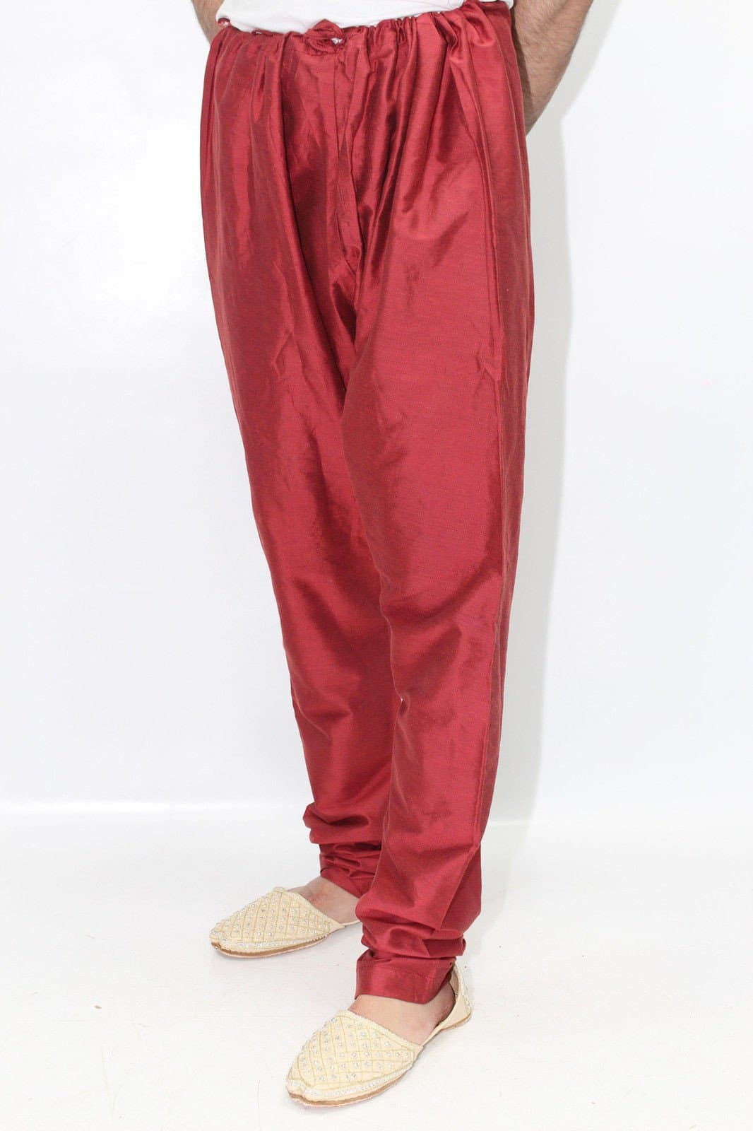 Sherwani King Men's Red Churidar Trousers