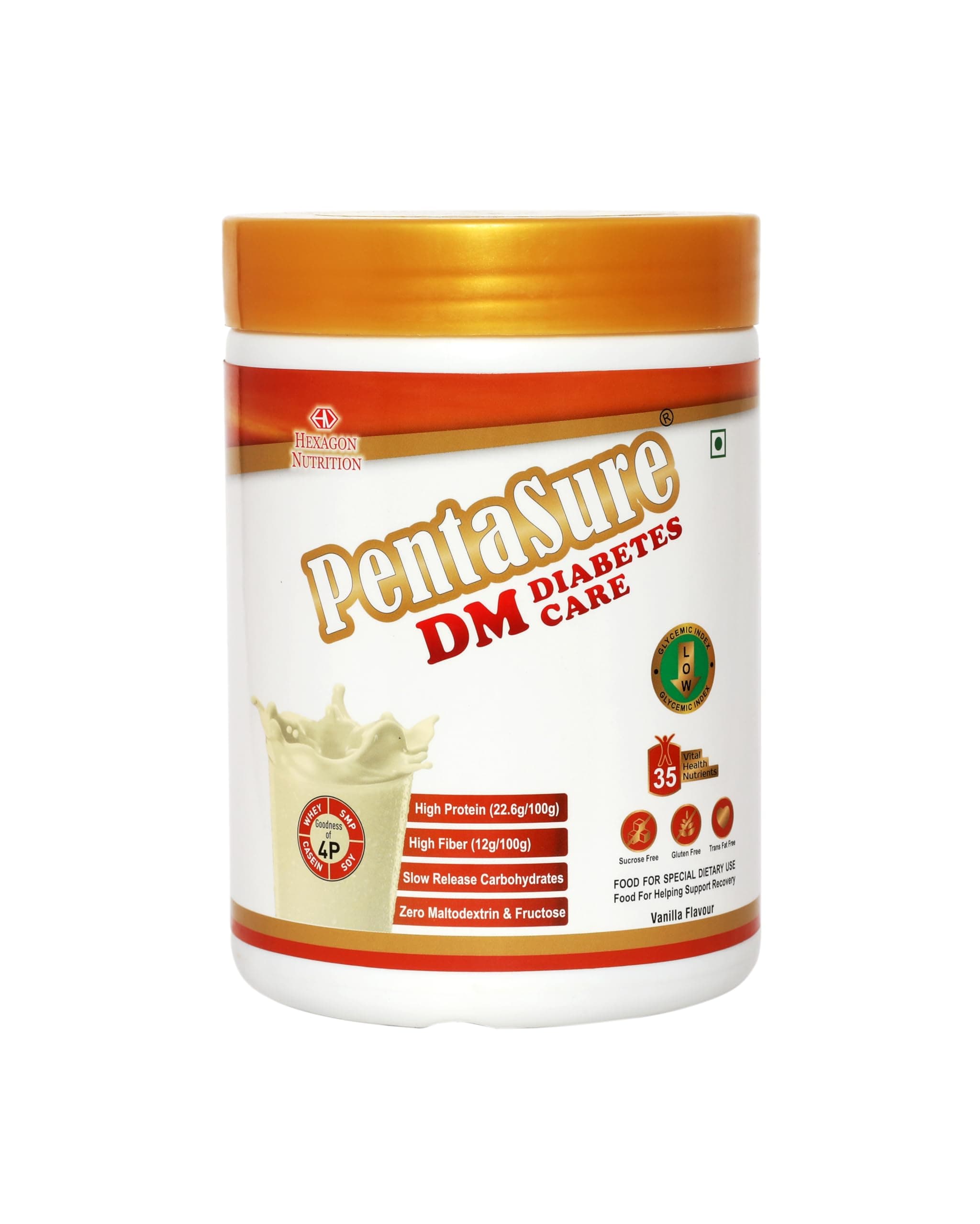 DM Diabetes Care Nutrition Drink To Help Manage Blood Sugar Levels| Vanilla Flavor| 400 Gram | 4 Proteins| High Fiber & Zero Maltodextrin