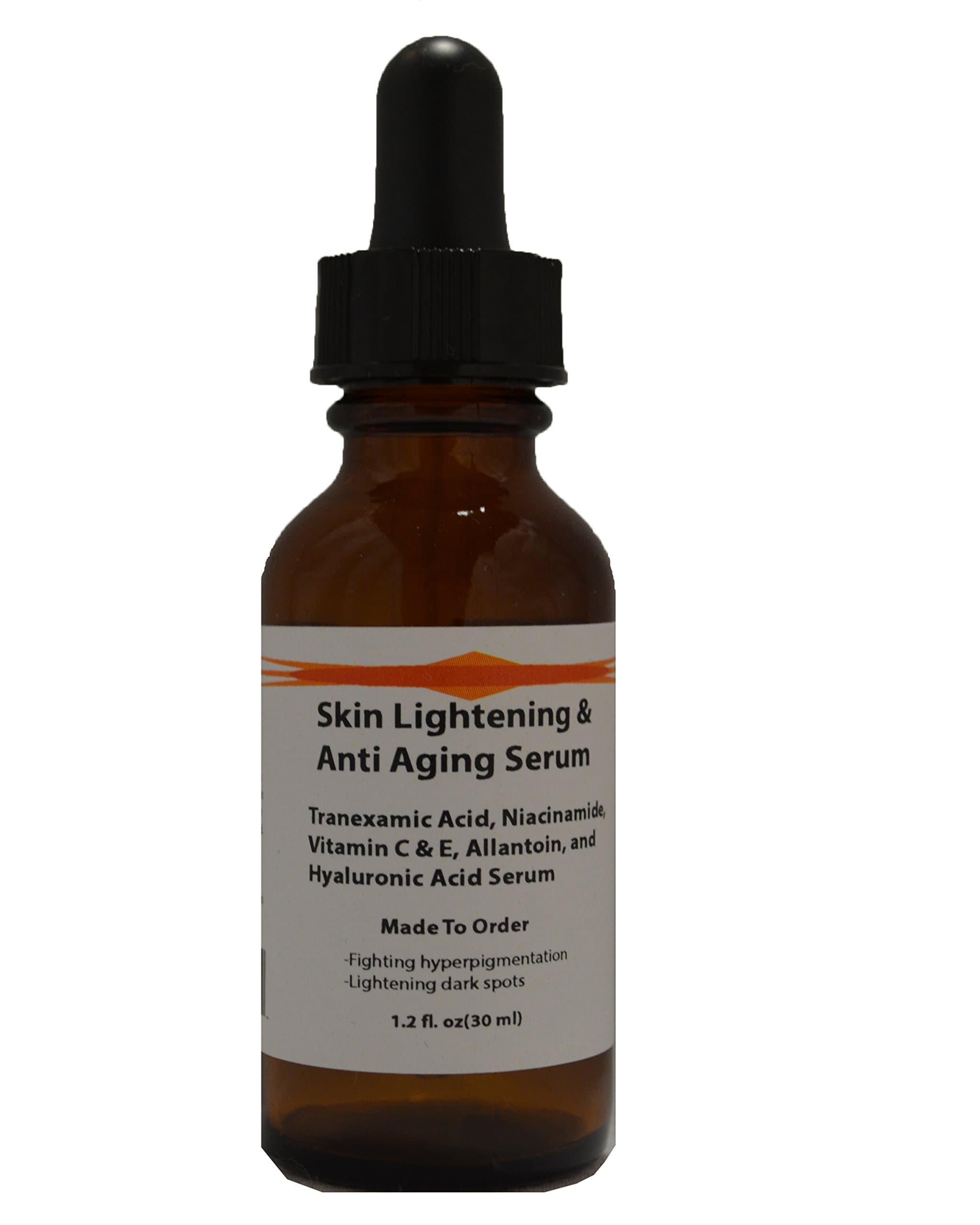 Skin Lightening & Anti Aging Serum w/Tranexamic Acid, B3, Allantoin, and Hyaluronic Acid (1.2oz)
