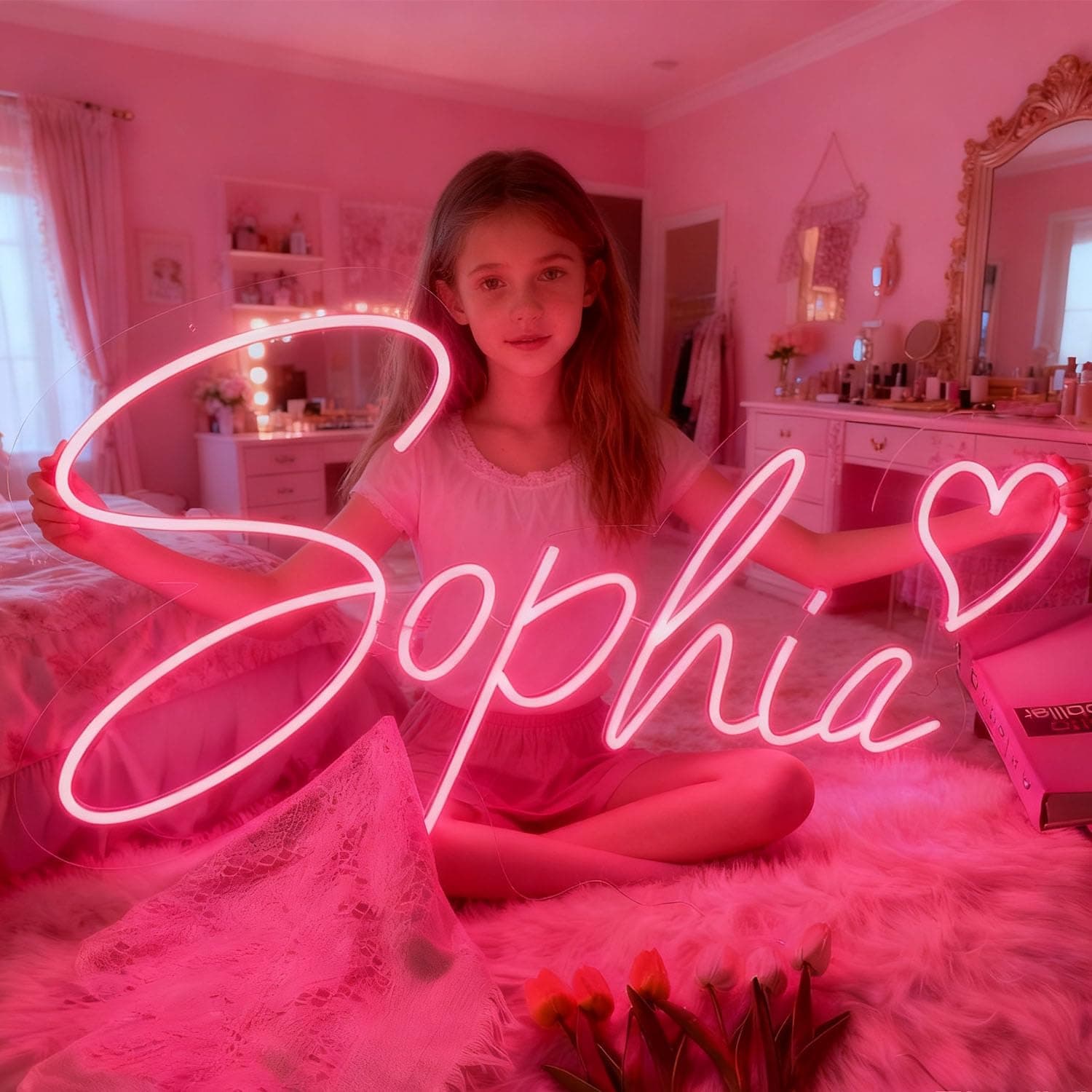 Custom Neon Sign for Wall Decor Personalized LED Neon Signs Customizable for Preppy Room Decor Aesthetic for Teen Girl Birthday Wedding Sign