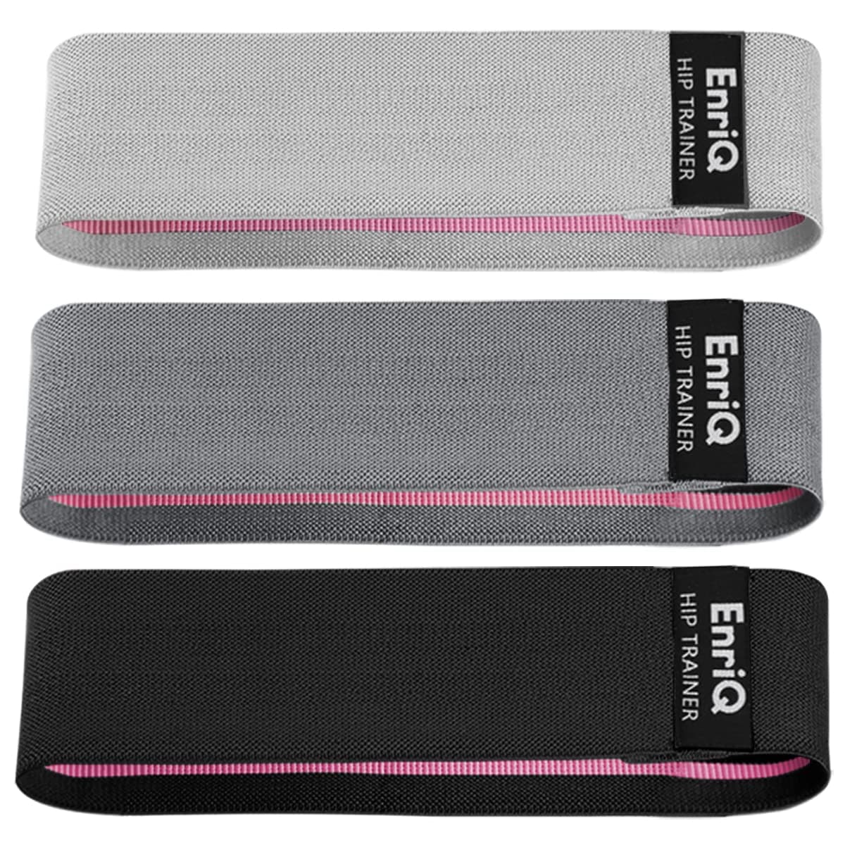 EnriQBooty Bands Fabric Resistance Bands for Legs and Butt - Non Slip Cloth Hip Bands Elastic Workout Bands - Activate Glutes and Thighs - Made of Premium Elastic Fabric