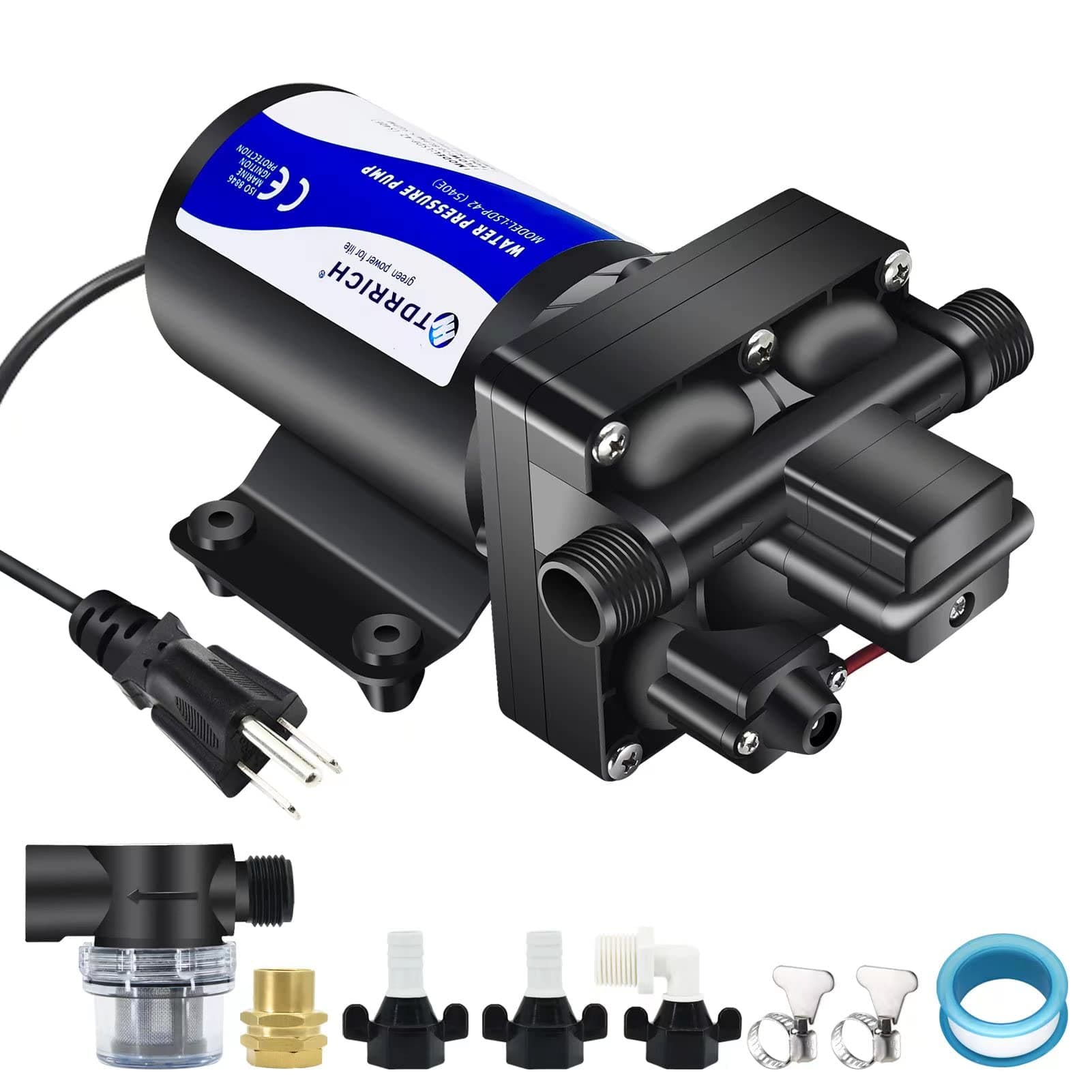- Water Pressure Booster Pump for House,110V RV Water Transfer 5.5GPM 30PSI-75PSI Self-priming Pump,Diaphragm Power Water Pumps for Boats Inline Garden Hose Lawn Camper Sprinkler Irrigation
