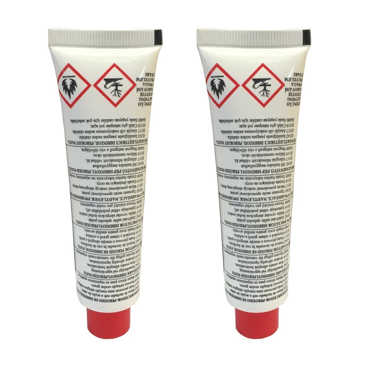 Hardener (PACK OF 2) 40g Tube Red for 2K Body fillers, Fibreglass repair fillers, Resins.