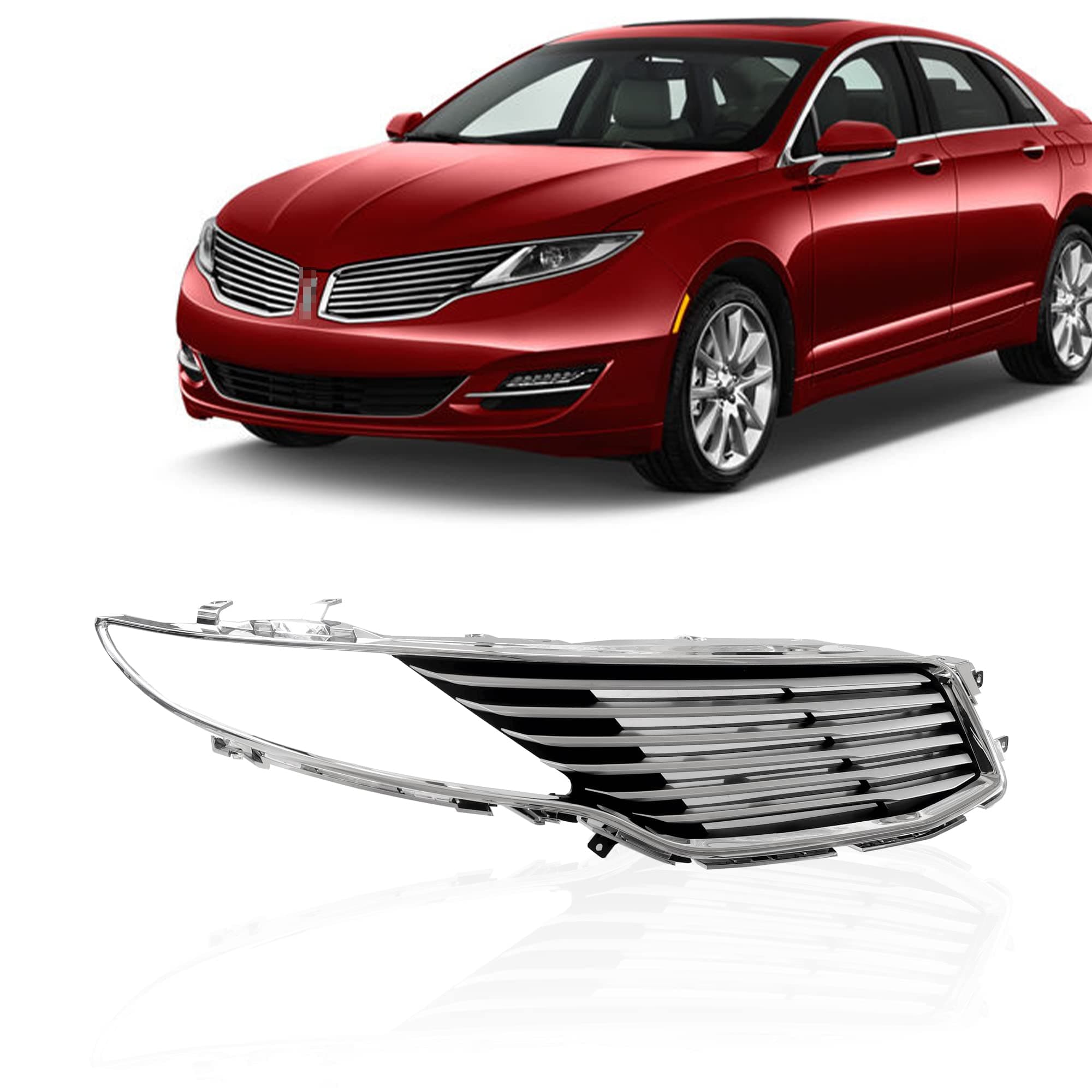 PartsFlow Front Right Radiator Grille With Chrome For 2013 2014 2015 2016 Lincoln MKZ DP5Z8200BC