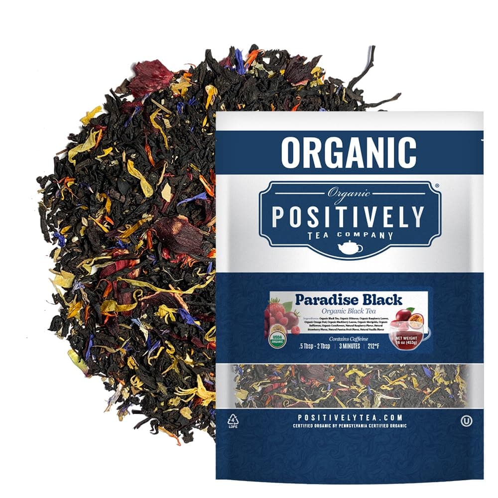 Organic Positively Tea Company, Paradise Black Tea, Loose Leaf, 16 Ounce