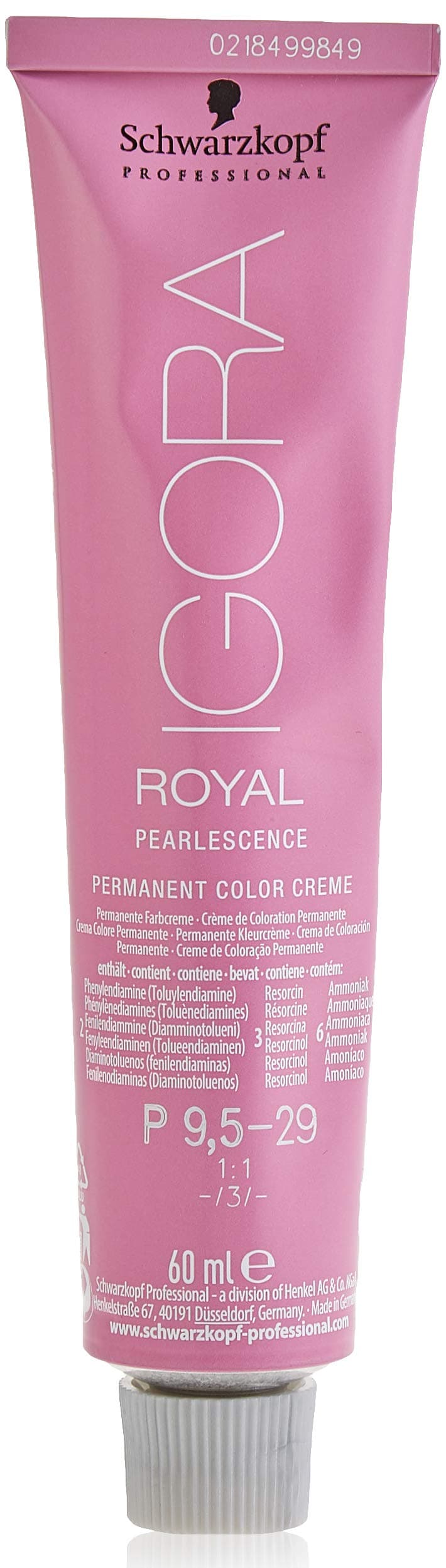 Schwarzkopf Igora Royal Pearlescence Hair Colour Cream, No. 9.5-29 Pastel Lavender, 0.0749 kg