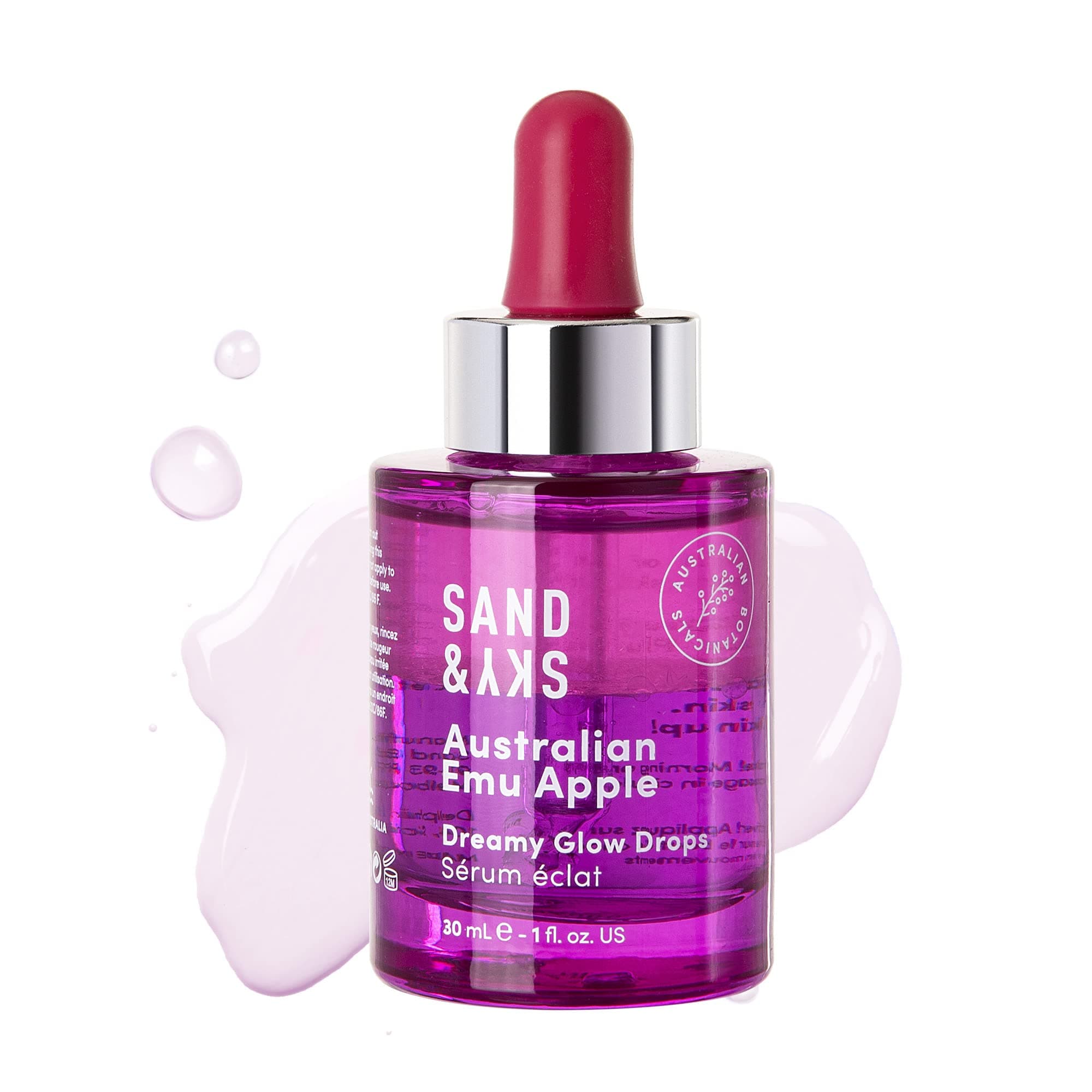 Australian Glow Berries Plumping Glow Drops Serum with Vitamin C & Hyaluronic Acid - Fine Line Reducing, Brightness-Boosting, 1 fl oz
