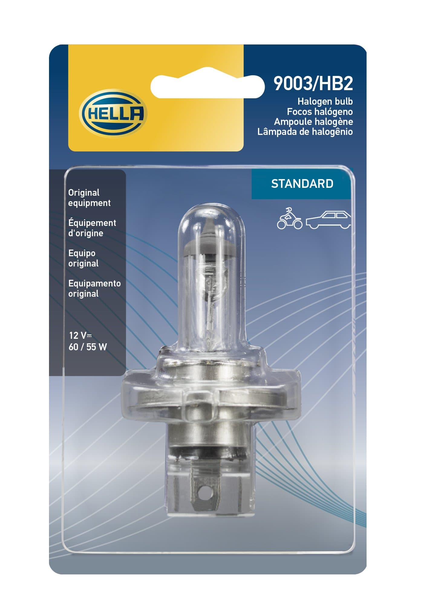 HELLA 9003SB Standard Halogen Bulb, 12V, 60/55W
