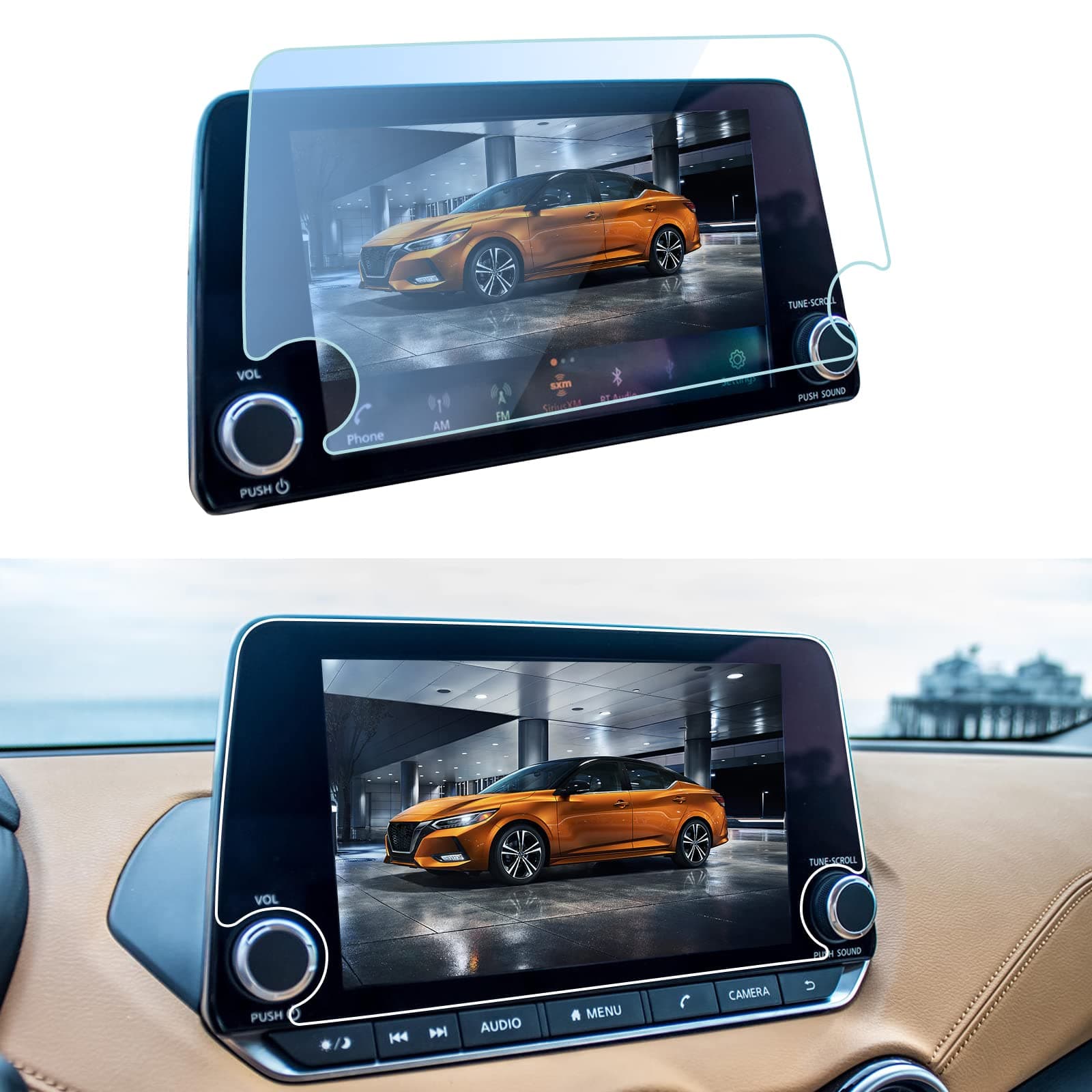 GFJNFG Tempered Glass Screen Protector for 2022 2021 2020 Nissna Sentra 8 Inch Center Control Touchscreen Navigation Touch 9H Anti-Scratch Accessories