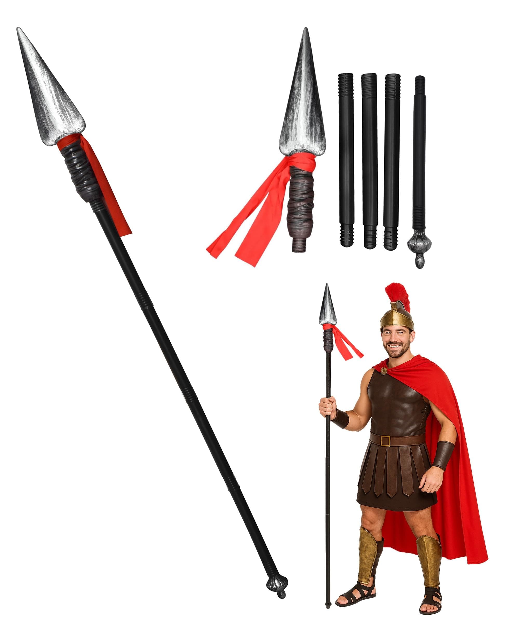 Nicky Bigs Novelties Spartan Spear, Viking Weapons, Fake Roman Armor Spear, Weapon Prop, Spears Prop, Roman Solider Costume