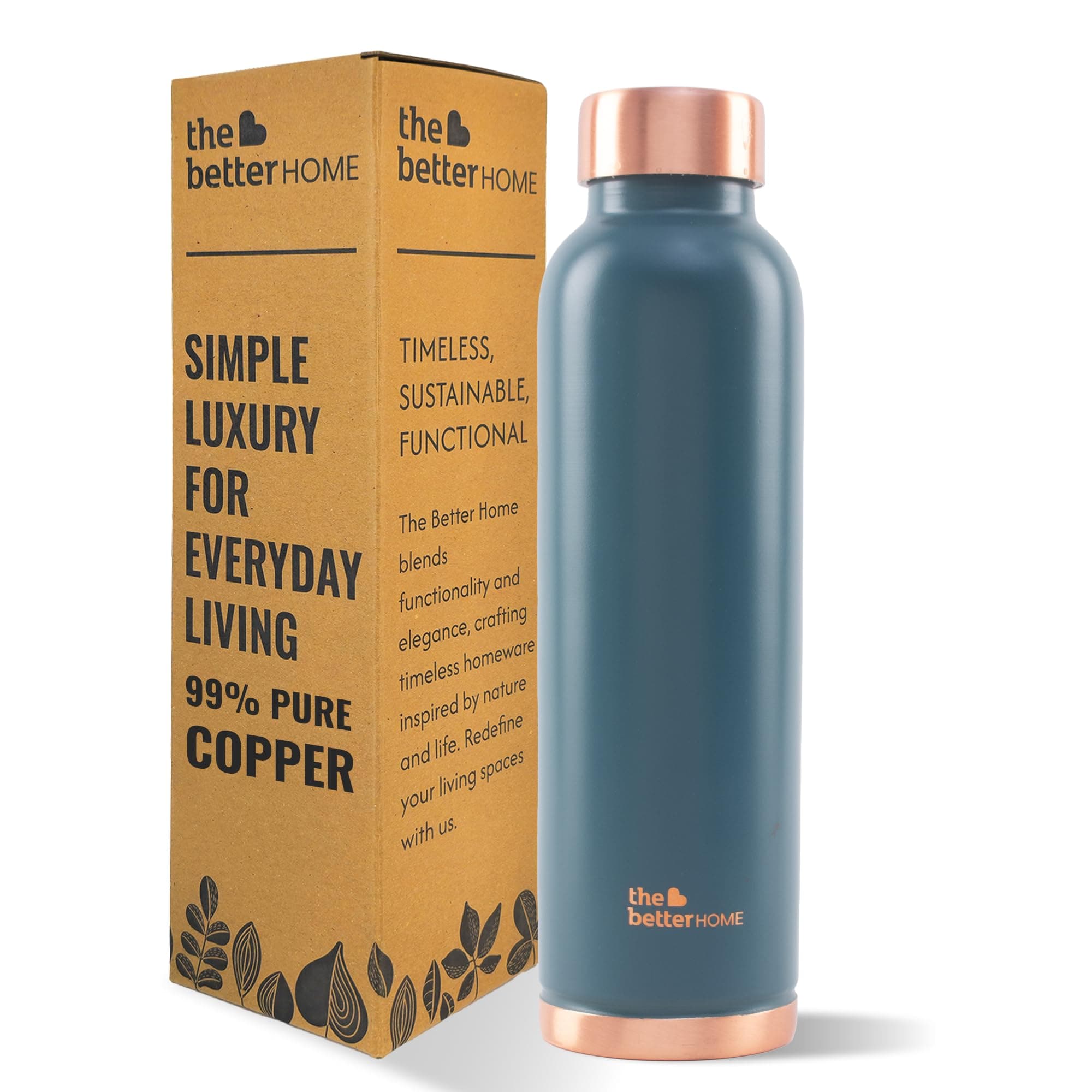 Copper Water Bottle | Copper Water Bottle 950ml | With Anti Oxidant Properities | Provides Health Benefits | Pure Tamba | Teal