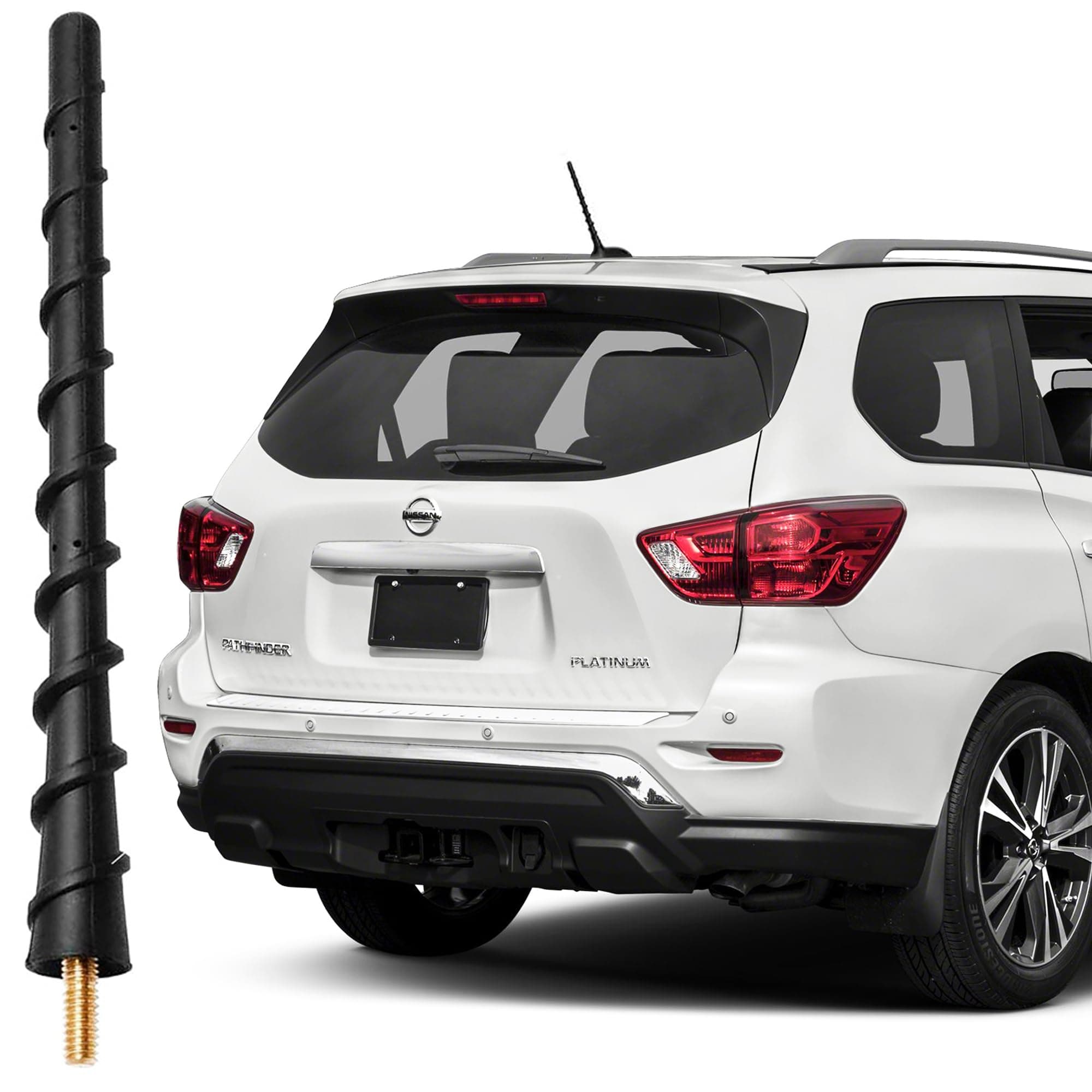Antenna for Nissan Pathfinder Rogue Cube 350Z Murano Leaf Navara Versa Sedan Note Sentra Juke Frontier Kicks Altima, 7 Inch Short Nissan Car Antenna Replacement Mast Screw